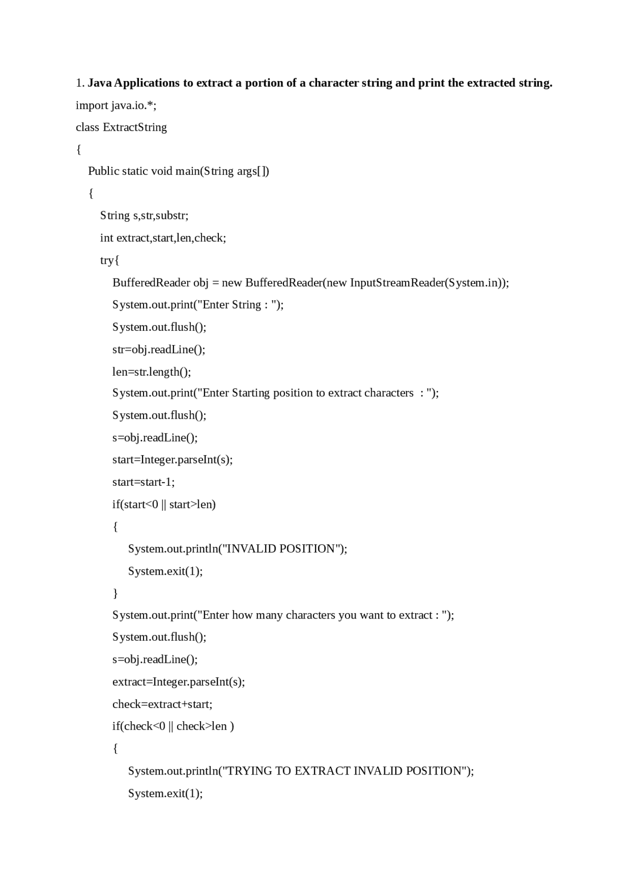 Programming in Java - Lab exercises - Docsity