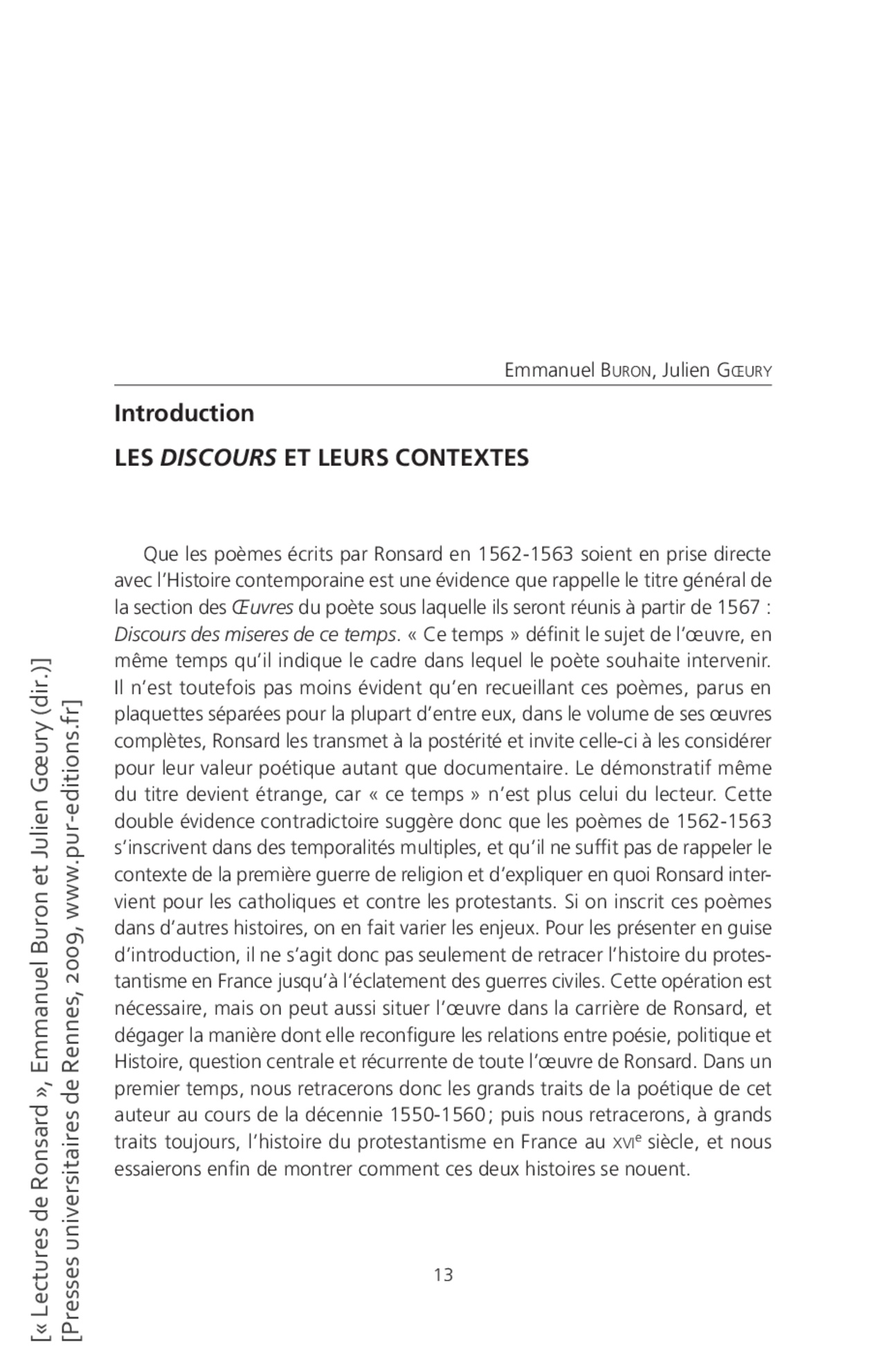 Introduction: les discours et leurs contextes - Docsity