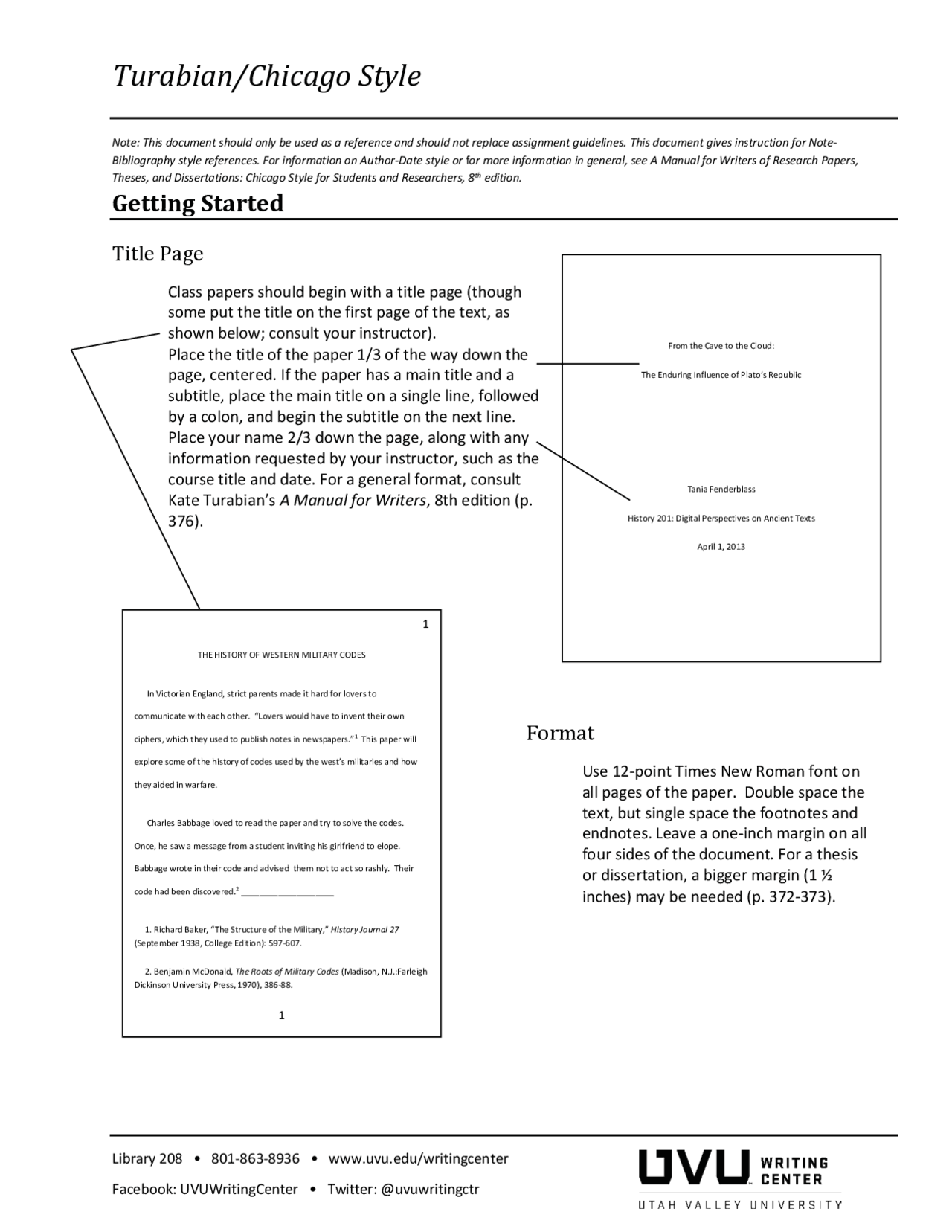 Turabian Document Example Thesis Turabian Format - Docsity