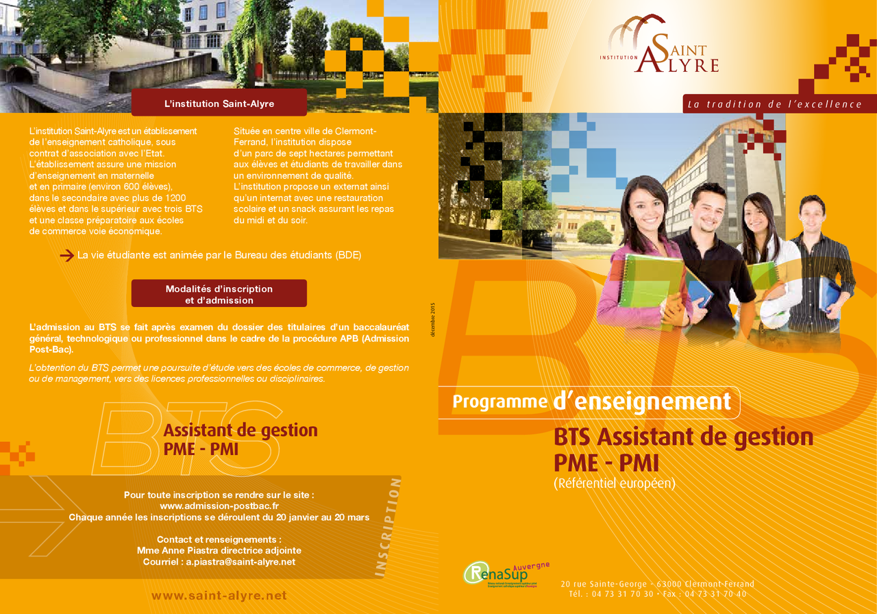 Programme d'enseignement bts assistant de gestion pme-pmi - Docsity
