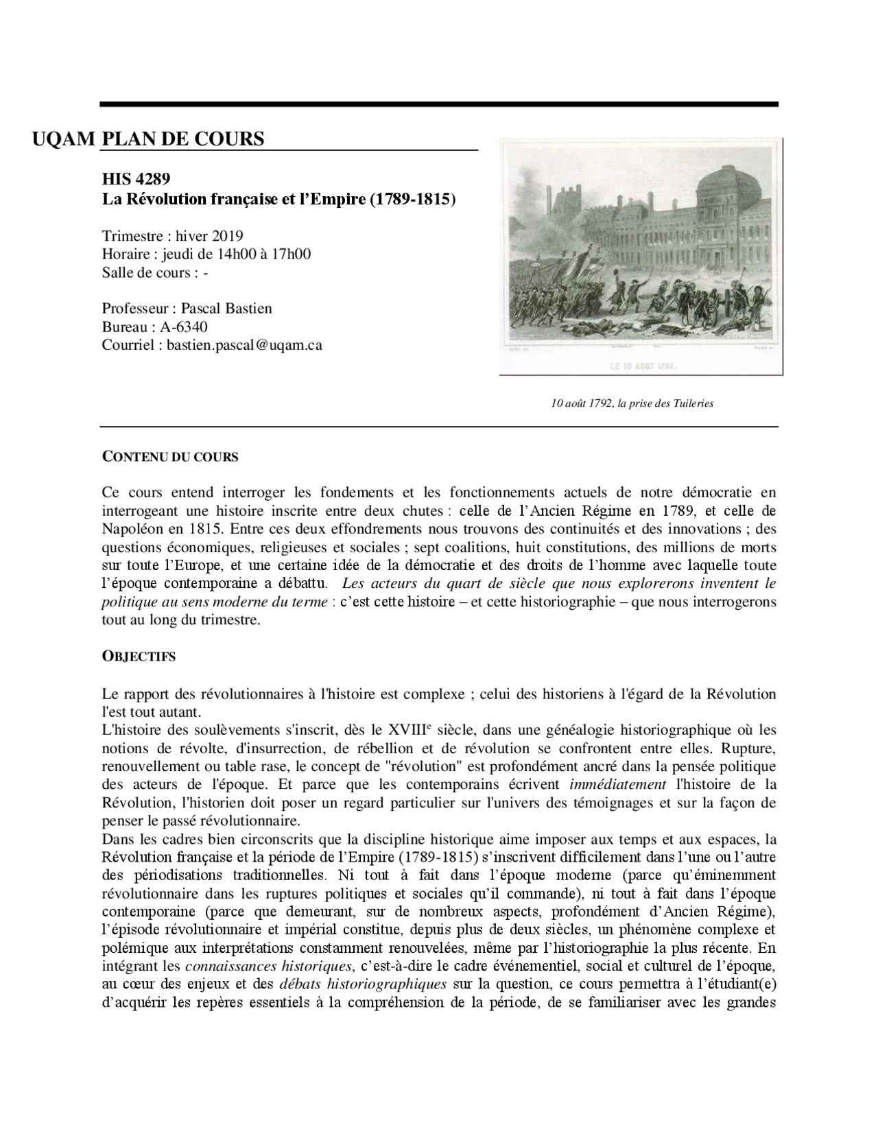 L europe Bouleversée Par La Révolution Française Fiche Revision Uqam plan de cours: HIS 4289 - La Révolution française et l'Empire  (1789-1815) | Guide, Projets, Recherche Histoire française | Docsity