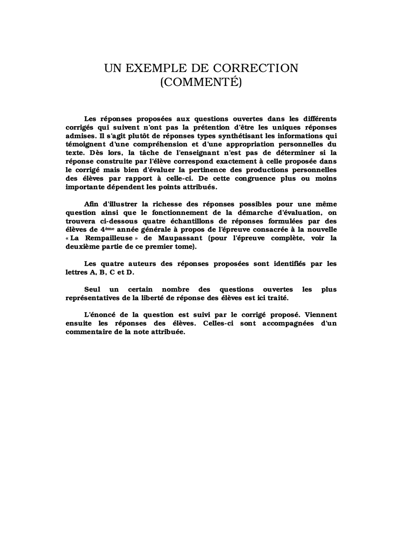 Un exemple de correction (commenté) évaluation d'une compétance de