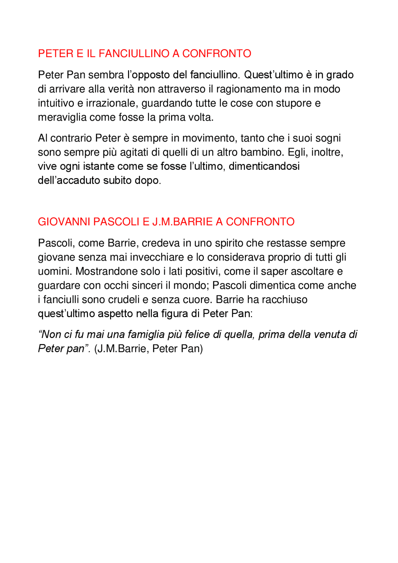 Peter Pan e il Fanciullino di Pascoli analogie e differenze Docsity Peter Pan e il Fanciullino di Pascoli analogie e differenze Docsity