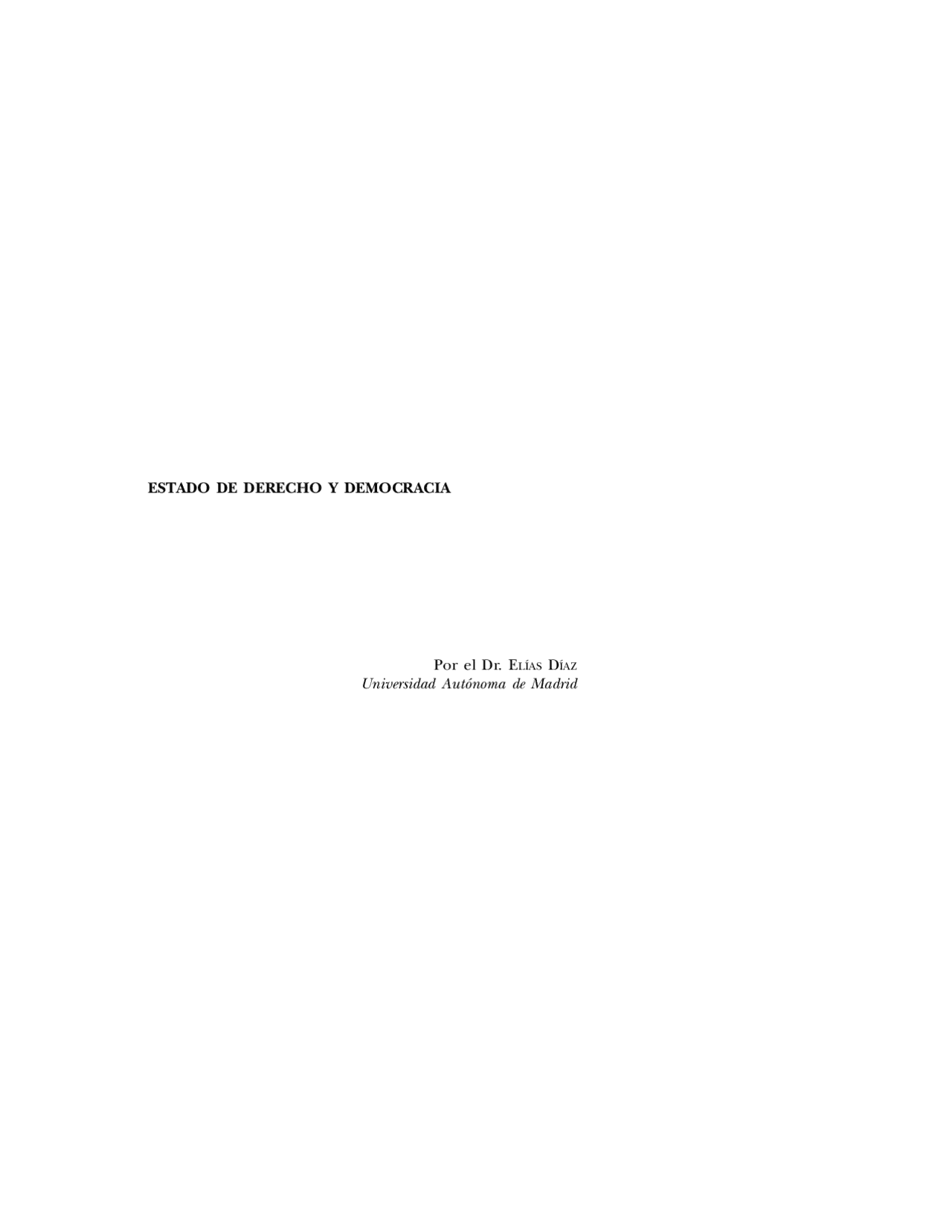 Estado de derecho y democracia - Docsity