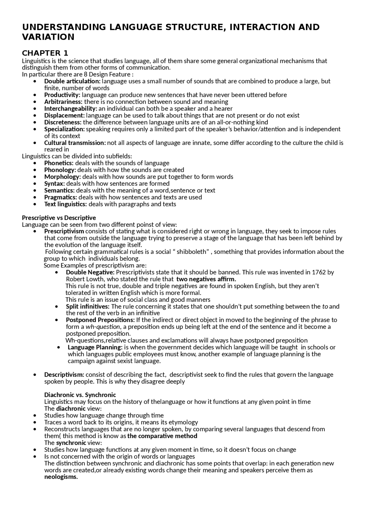 Riassunto Understanding Language Structure - Docsity