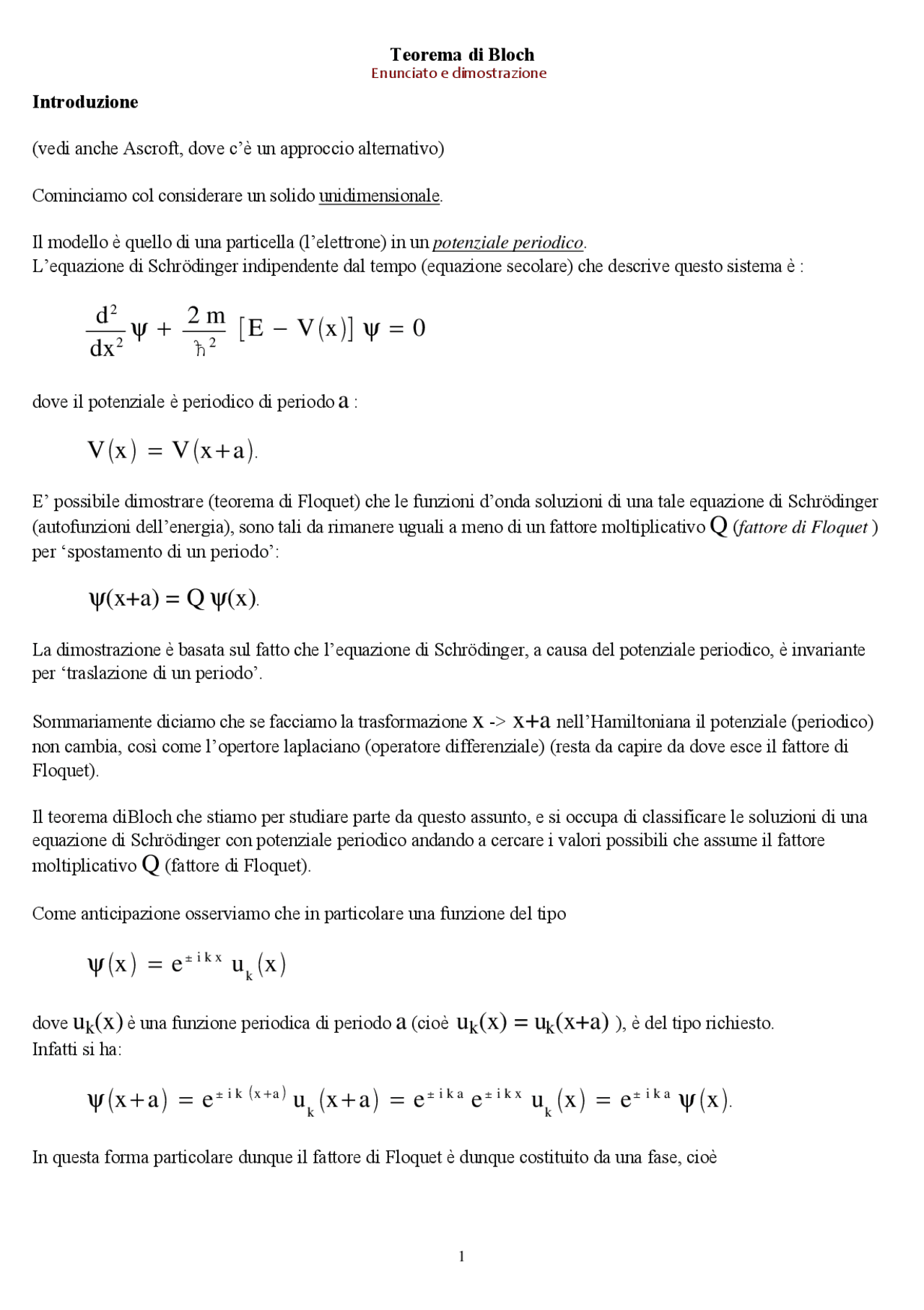 Teorema Di Bloch Enunciato E Dimostrazione Dispense Di Fisica Dei teorema-di-bloch-enunciato-e-dimostrazione-dispense-di-fisica-dei