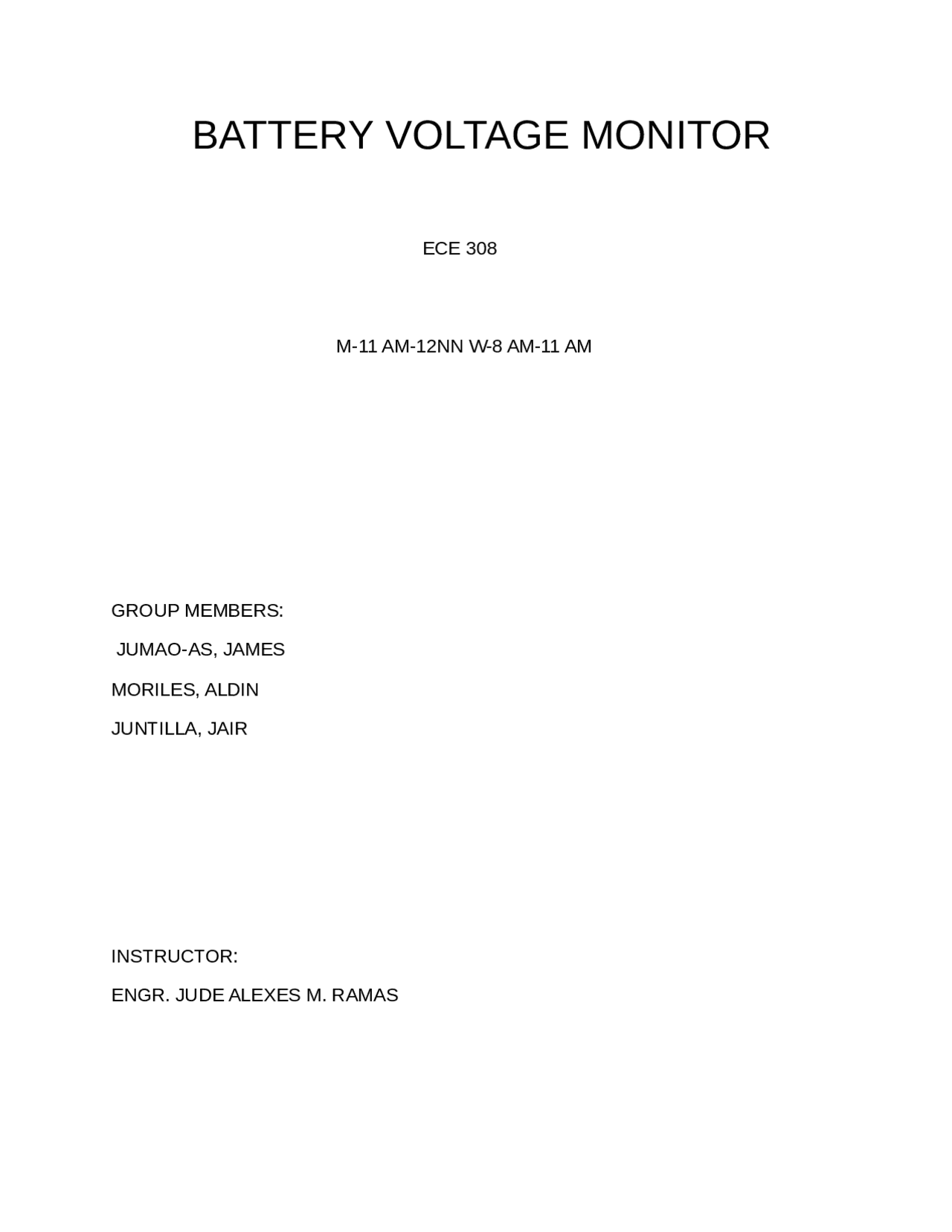 Battery Voltage Monitor - Docsity