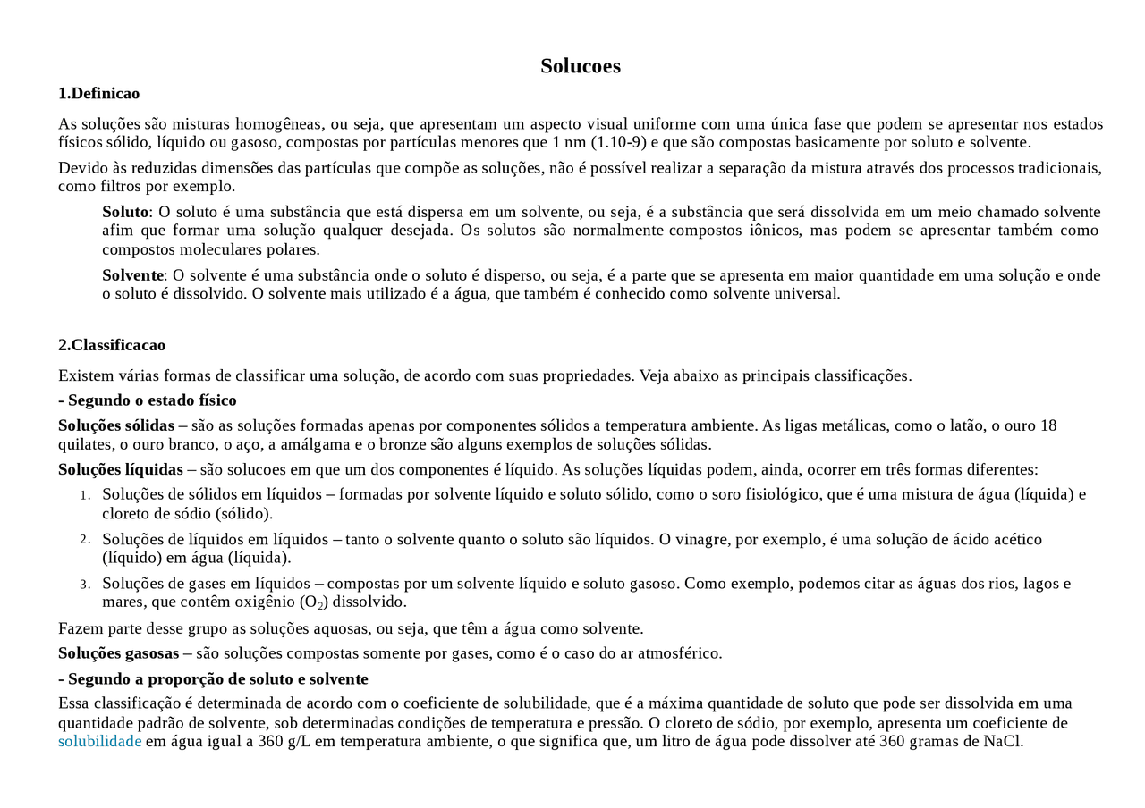 Defina Solucao Coideal E Suspensão De Exemplo De Cada Uma