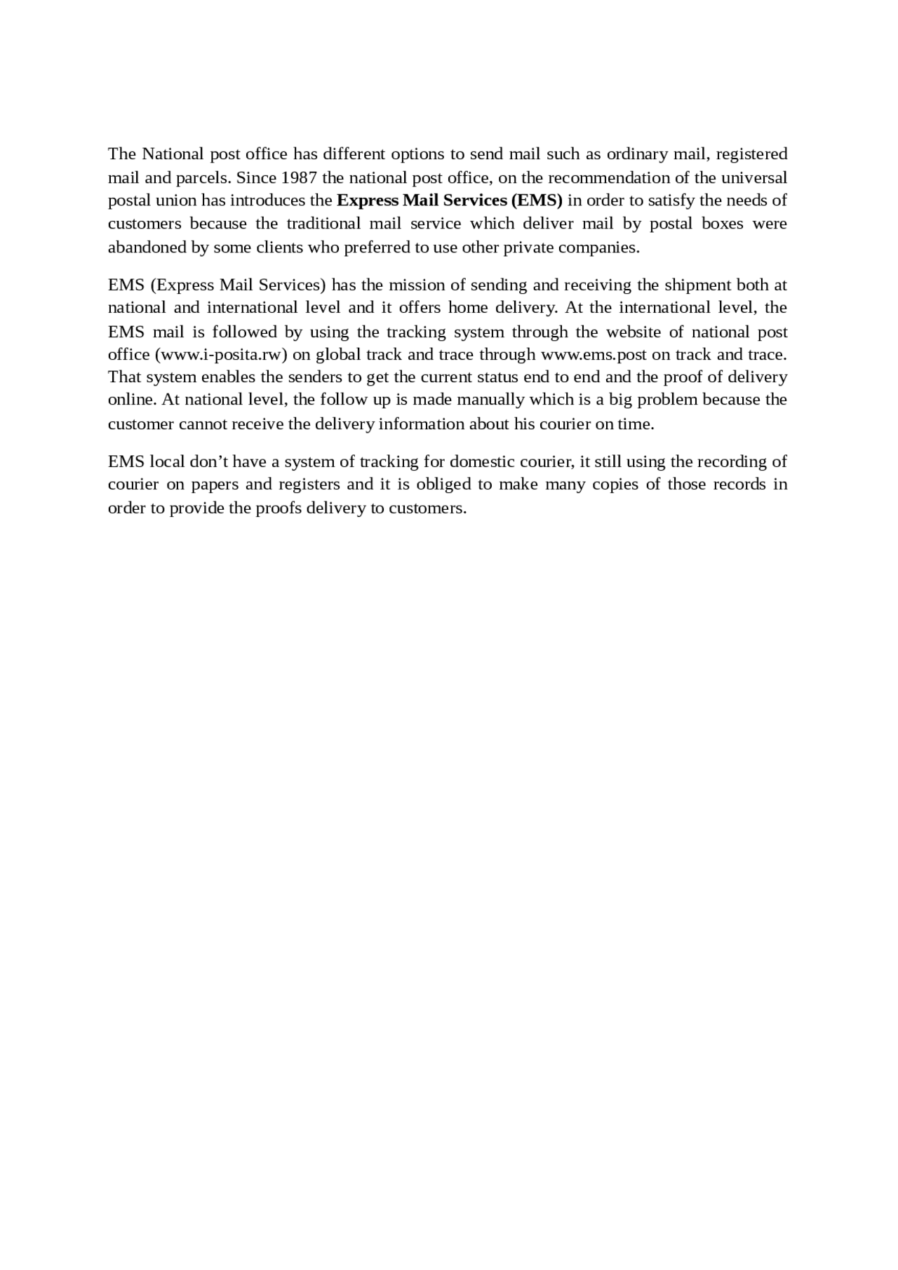 History of EMS in RWanda | Lecture notes History | Docsity