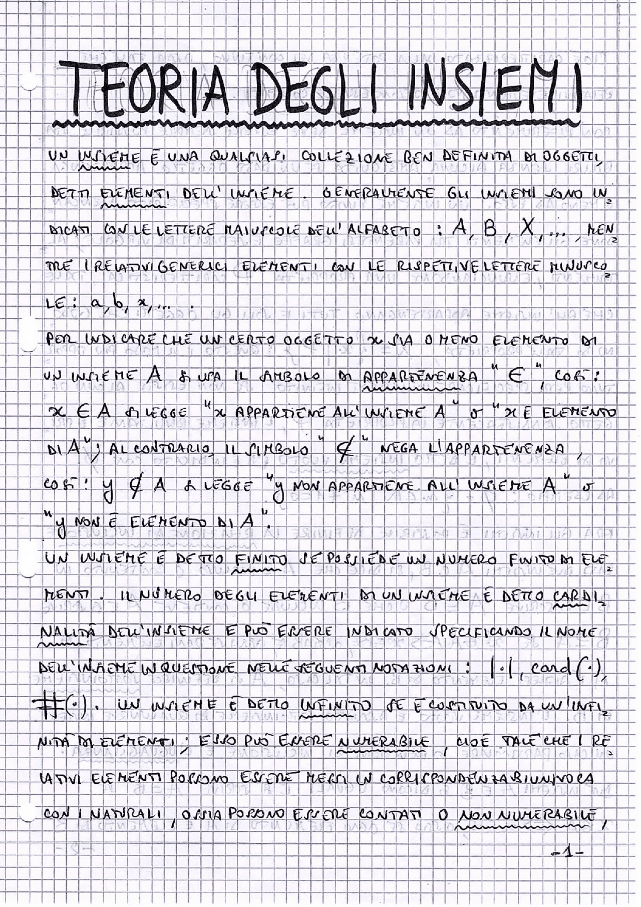 Teoria degli insiemi Docsity