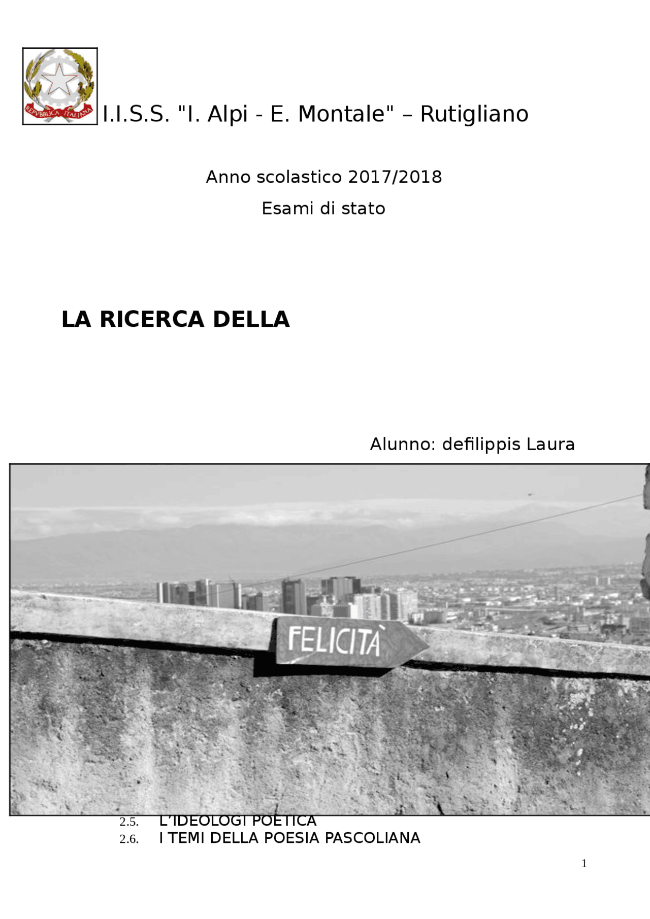 la ricerca della felicita libro