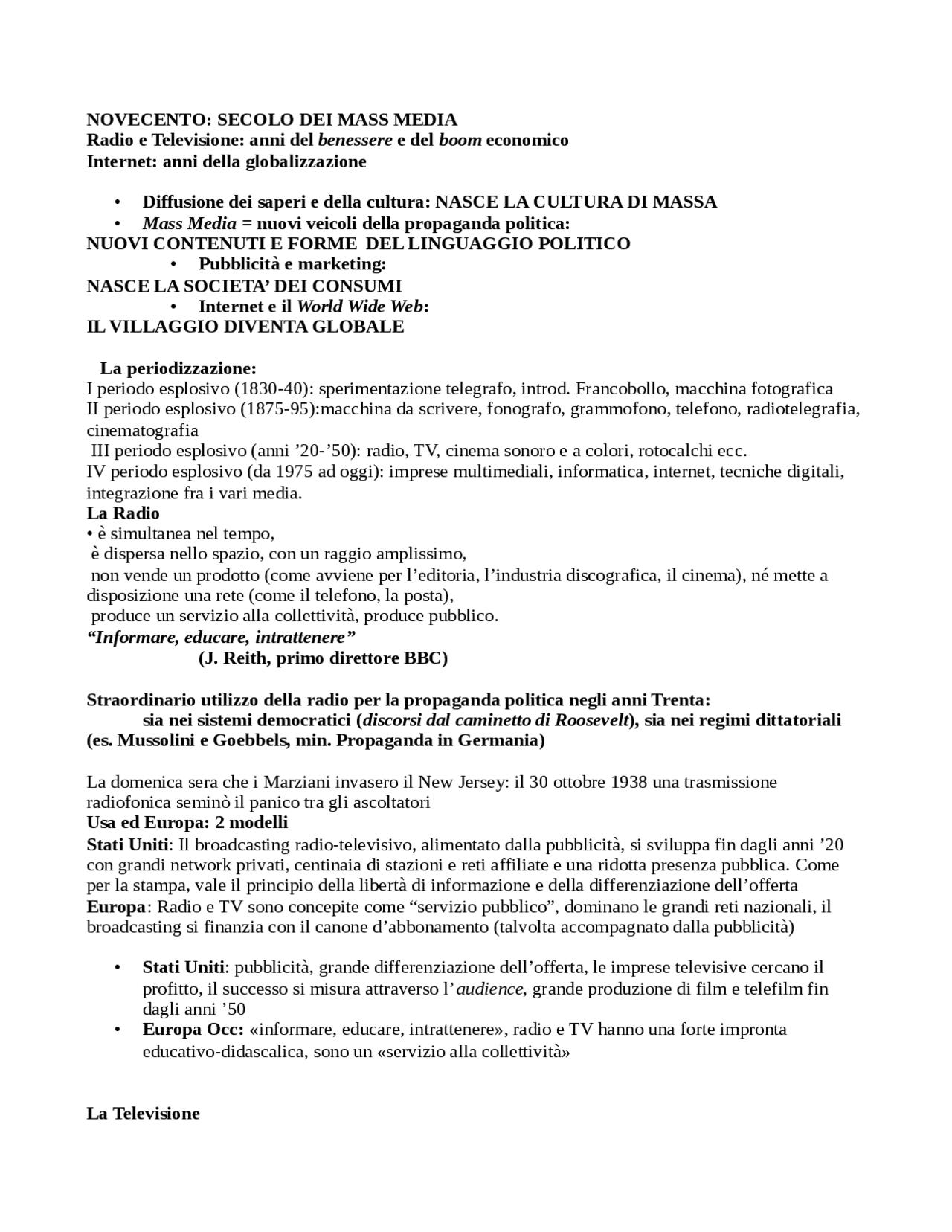 Mass e media radio e tv Docsity