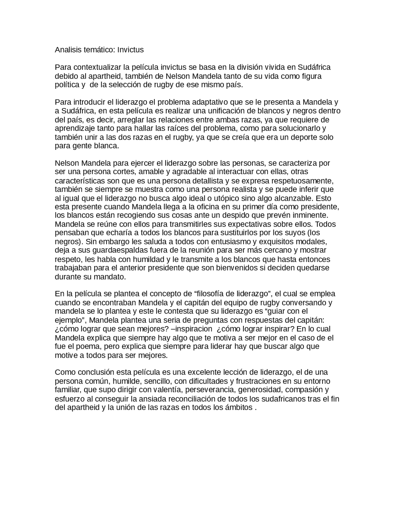 Analisis Tematico Invictus Docsity