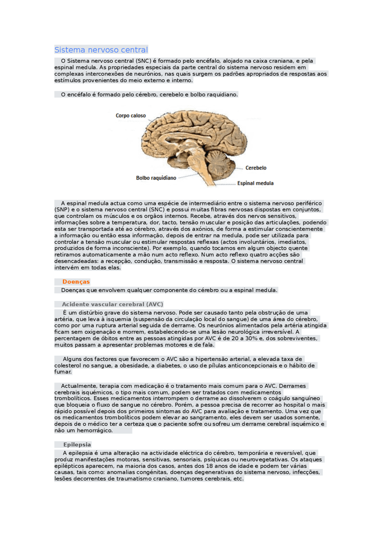 Patologias Do sistema nervoso central | Esquemas y mapas conceptuales ...