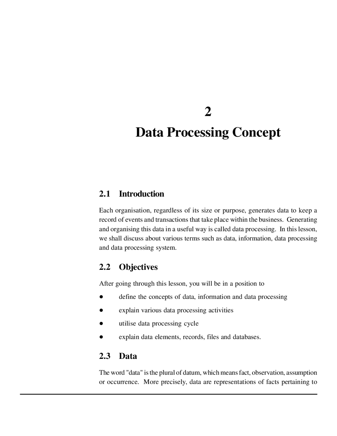 Data Processing Concept | Study notes Information Technology - Docsity