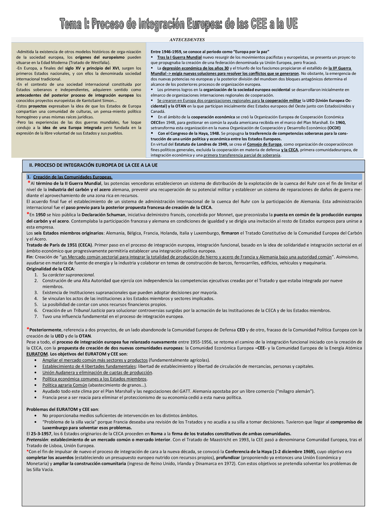 Instituciones de la Unión Europea - Docsity