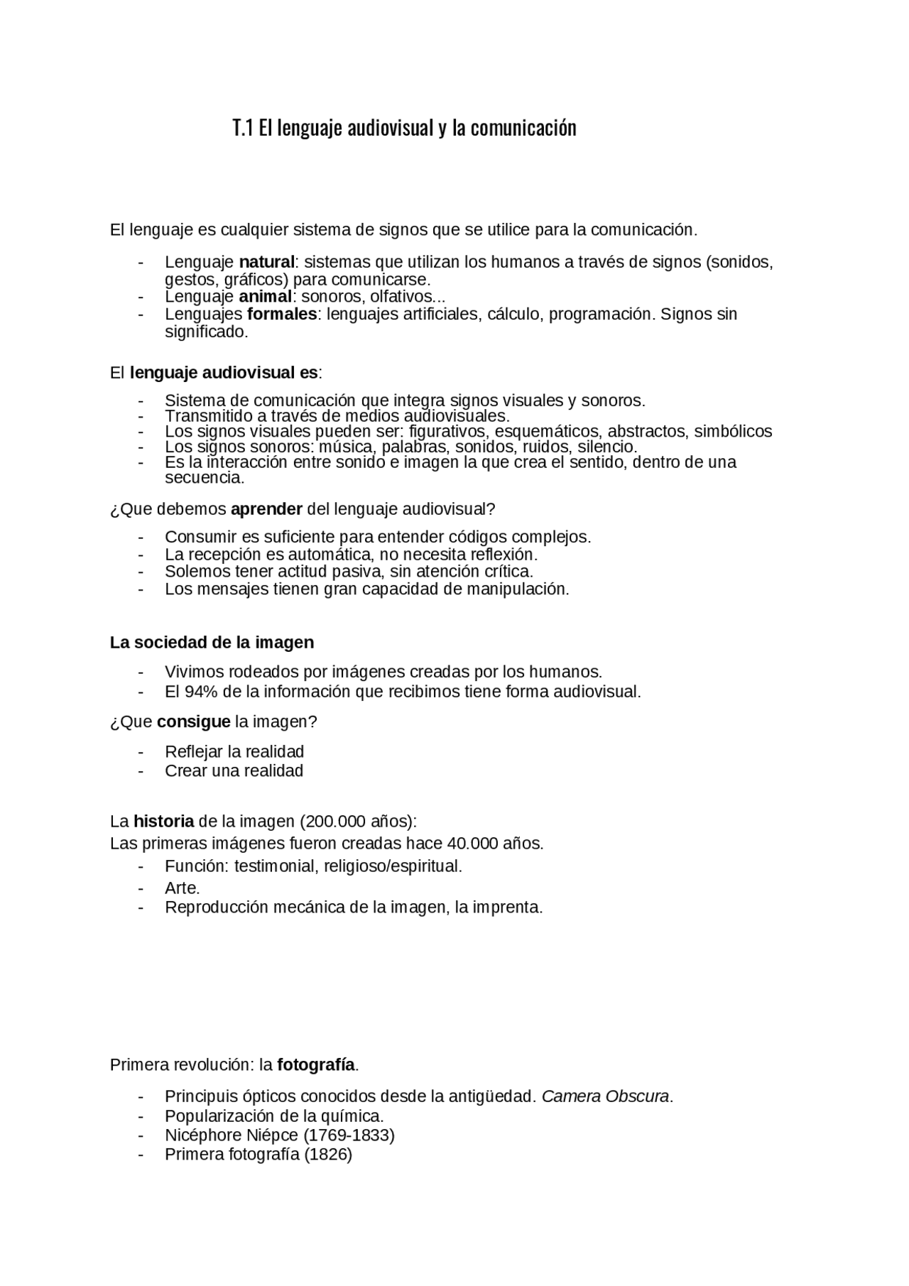 Tema 1 El lenguaje audiovisual y la comunicación | Apuntes de Lenguaje ...