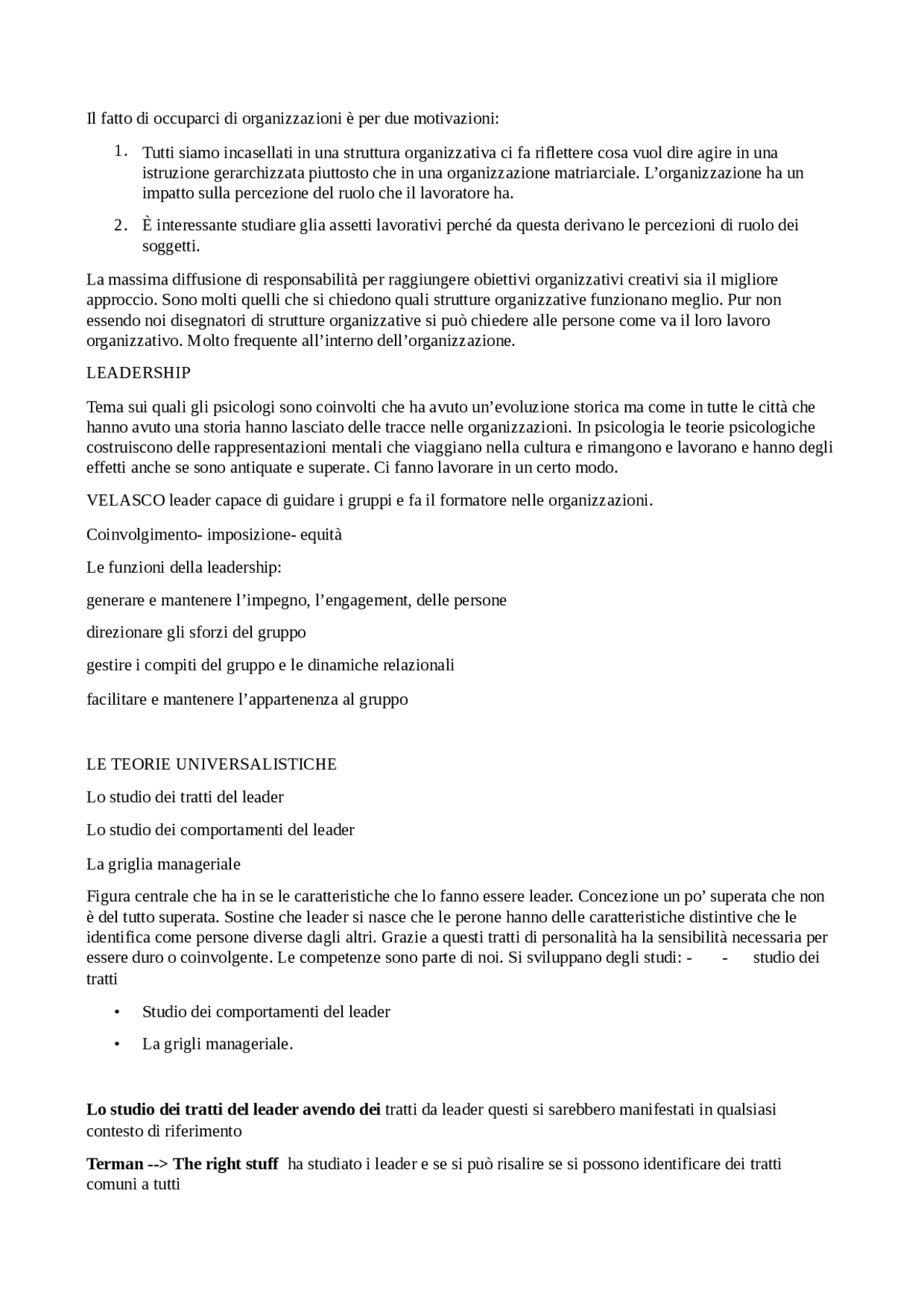 Appunti psicologia del lavoro professor Ripamonti - Docsity