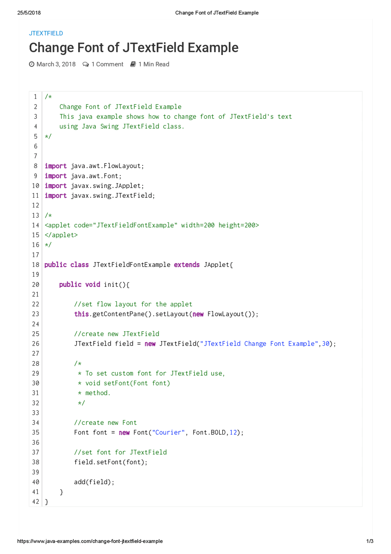 Font text field java changer | Appunti di Fondamenti di informatica ...