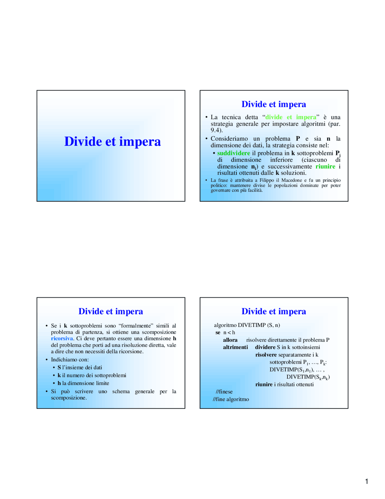 Divide Et Impera Java Docsity