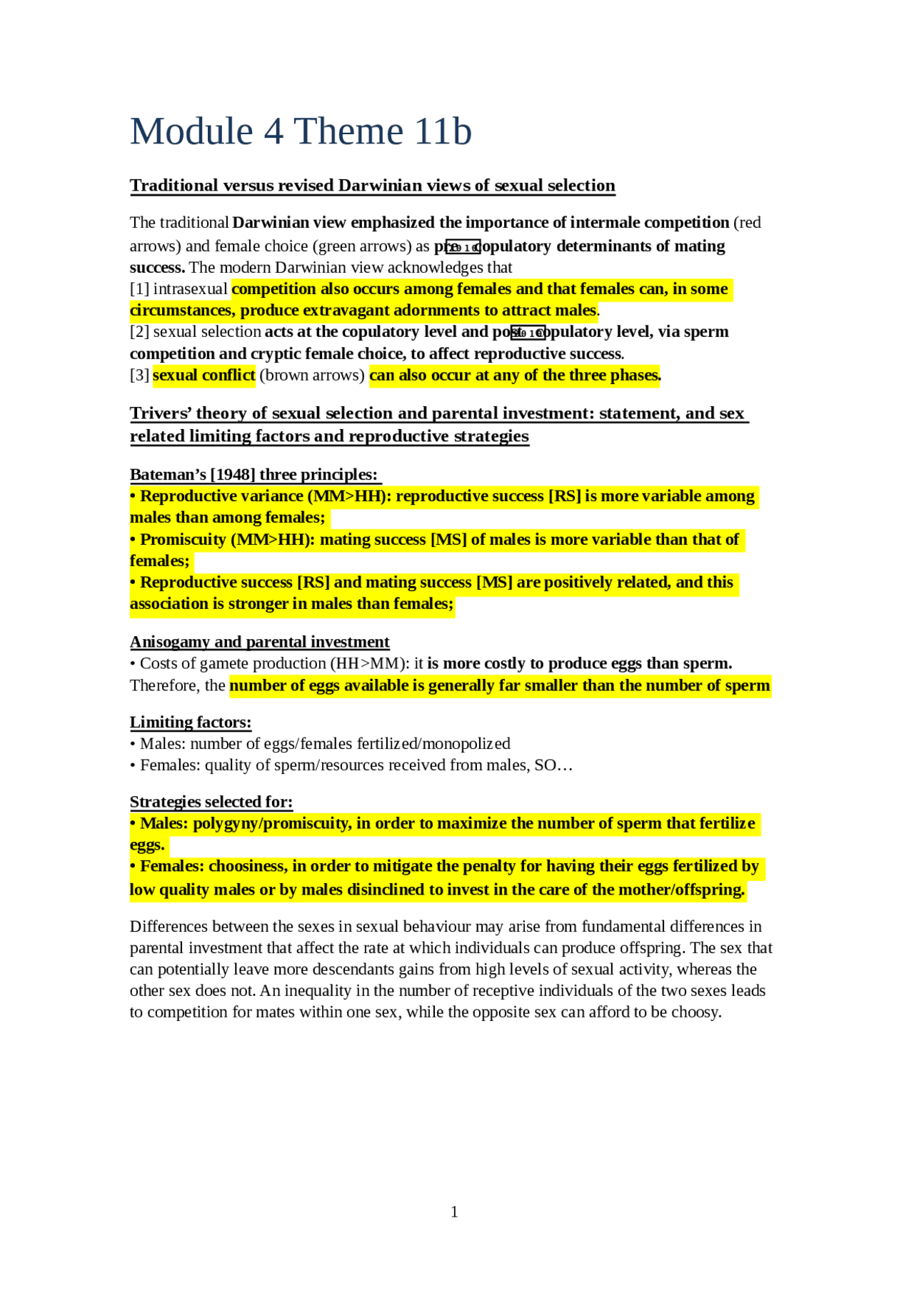 Module 4 Theme 11b psychobiology - Docsity
