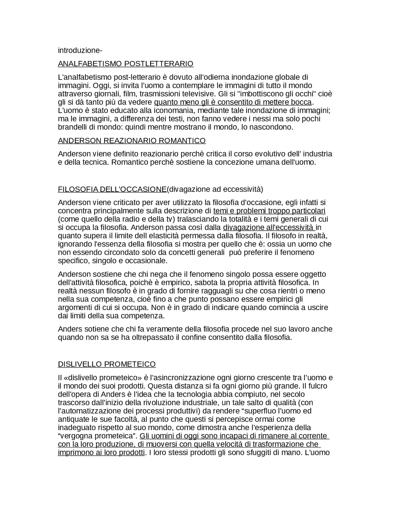 RIASSUNTO 'L'uomo è antiquato' Anders Sintesi del corso di Antropologia Filosofica Docsity RIASSUNTO 'L'uomo è antiquato' Anders Sintesi del corso di Antropologia Filosofica Docsity