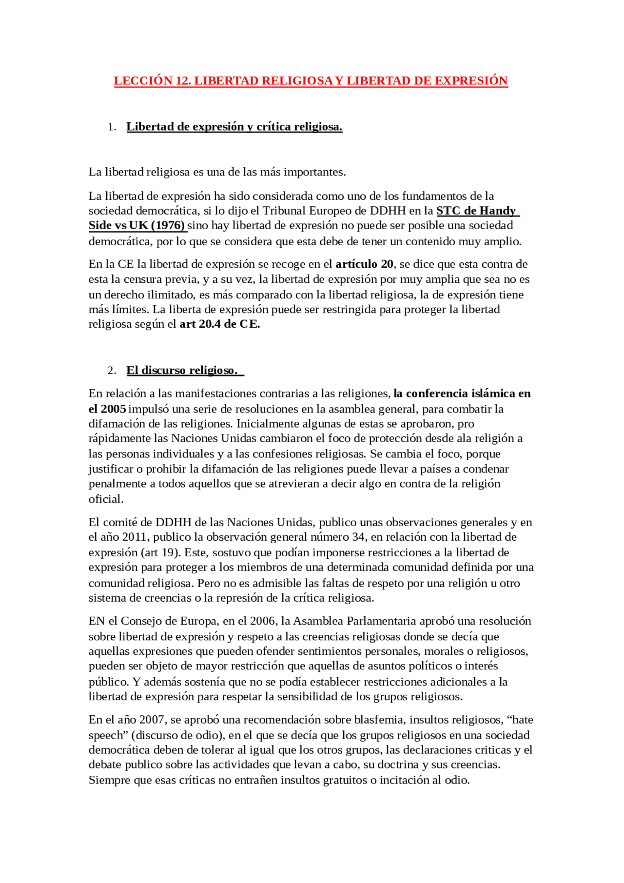 Derecho Eclesiástico Docsity