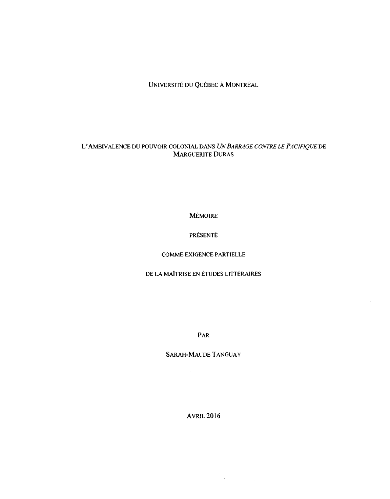 L Ambivalence Du Pouvoir Colonial Dans Un Barrage Contre Le Pacifique De Marguerite Duras Docsity L Ambivalence Du Pouvoir Colonial Dans Un Barrage Contre Le Pacifique De Marguerite Duras Docsity