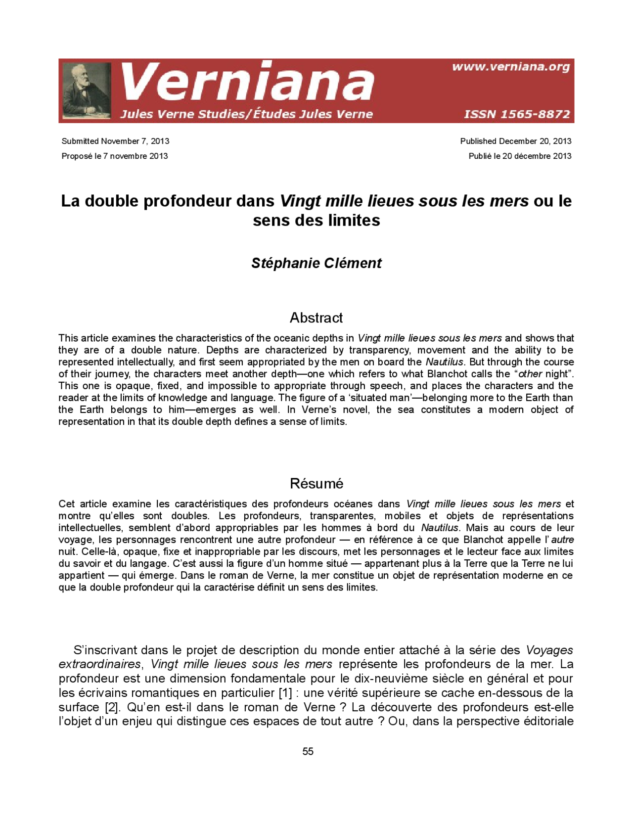 Vingt Mille Lieues Sous Les Mers Résumé Pdf La double profondeur dans Vingt mille lieues sous les mers ou le sens des  limites | Notes Littérature française | Docsity