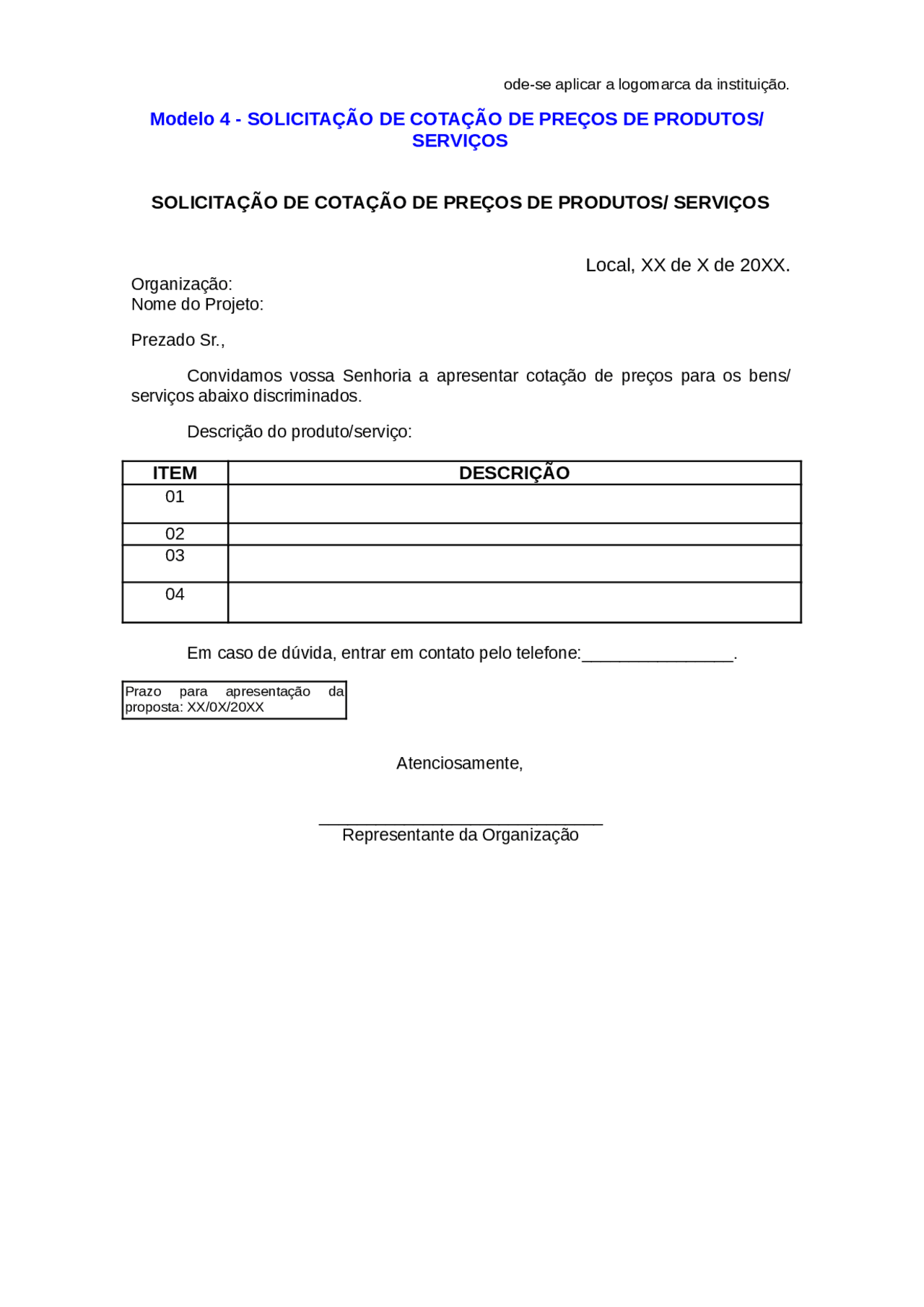 Modelo De Cota o Para Contratos E Licita es Manuais Projetos modelo-de-cota-o-para-contratos-e-licita-es-manuais-projetos