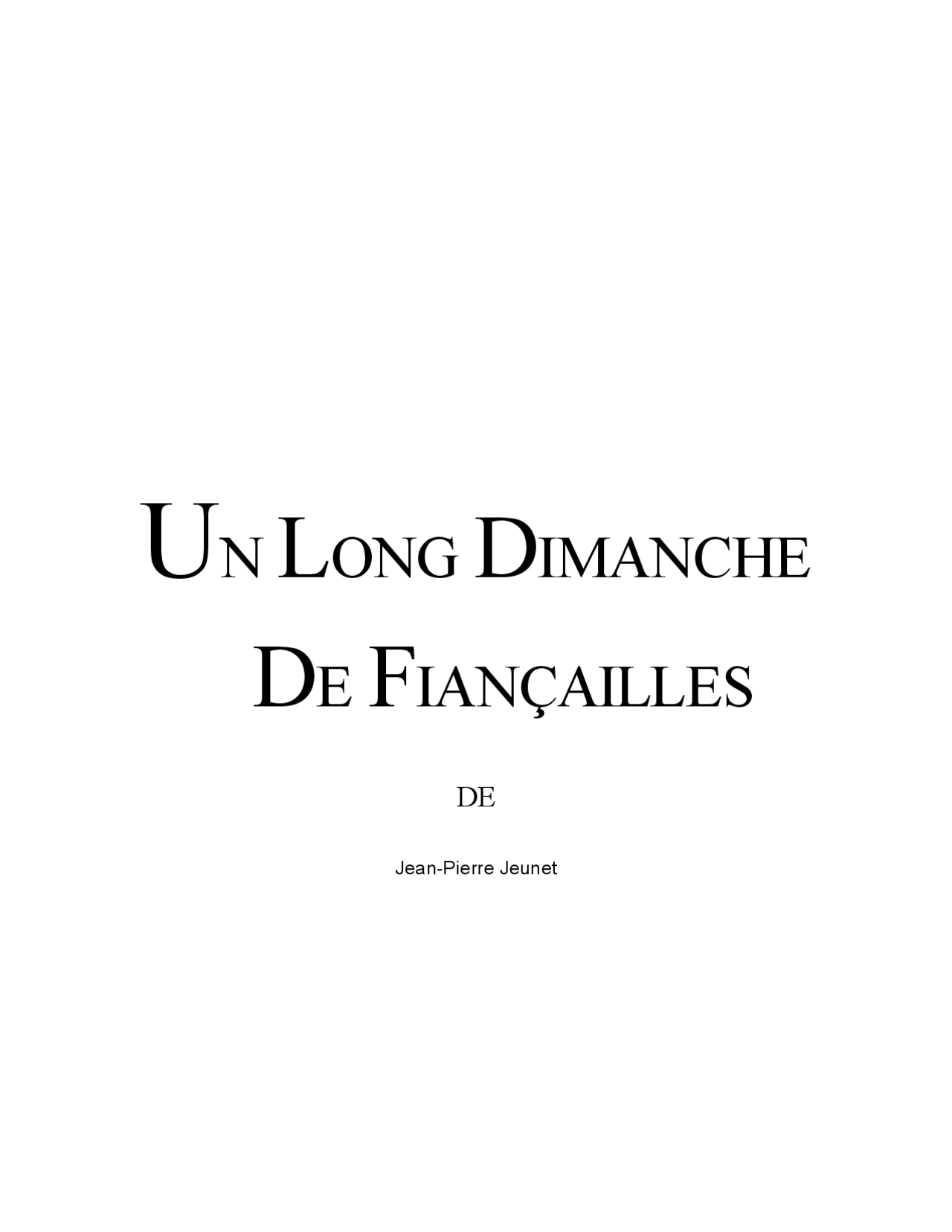 Un Long Dimanche de Fiançailles Essai