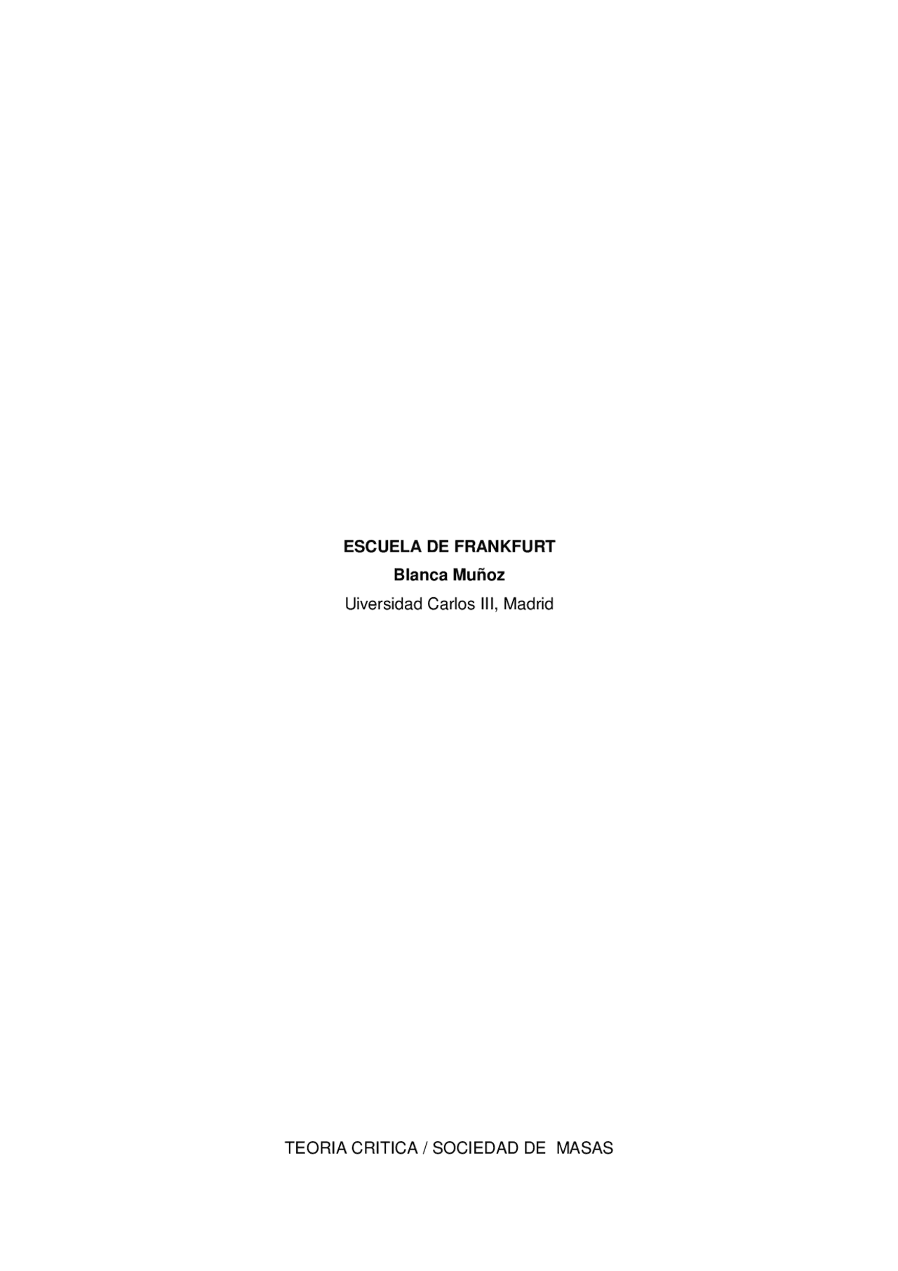 Escuela De Frankfurt Resumen Docsity