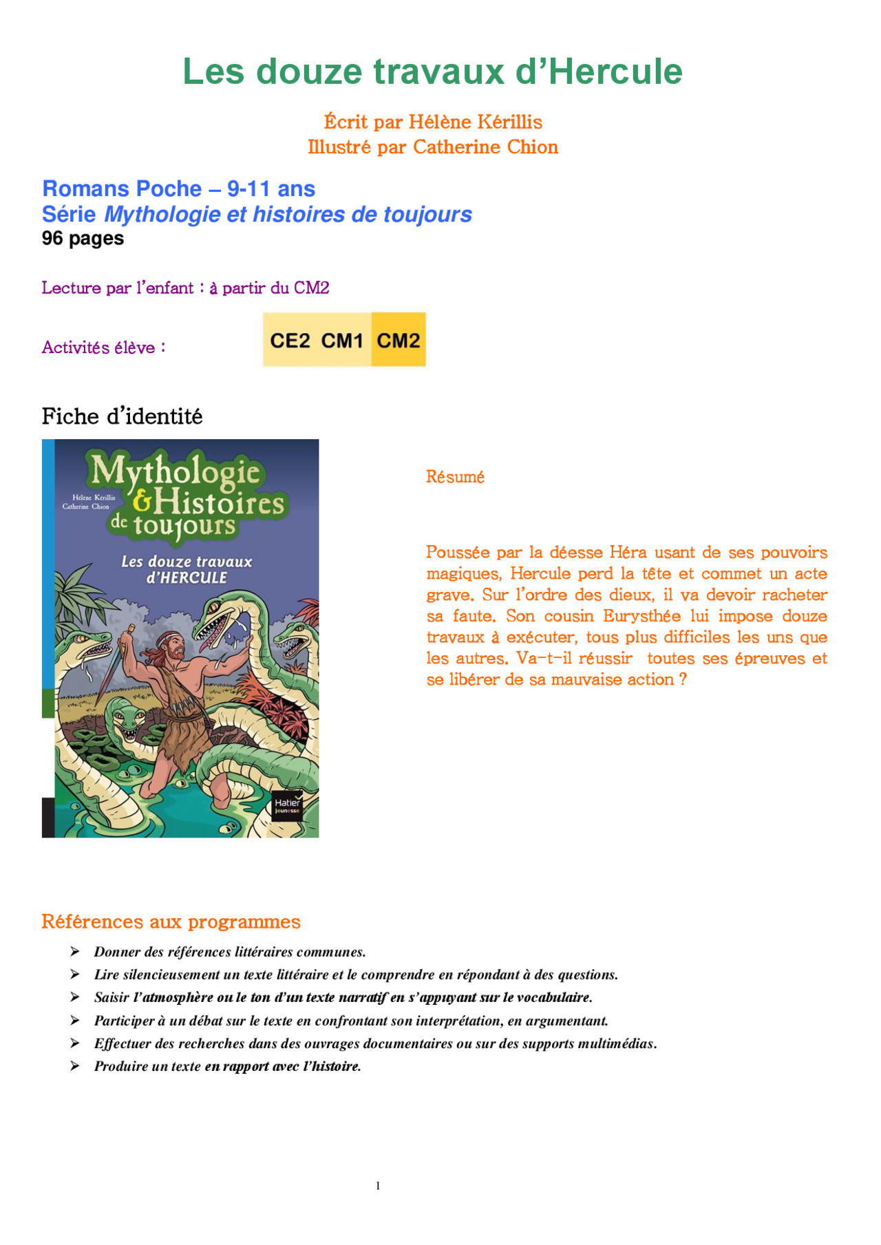 Les 12 Travaux D hercule Résumé Par Chapitre Les douze travaux d'Hercule | Notes Littérature classique | Docsity