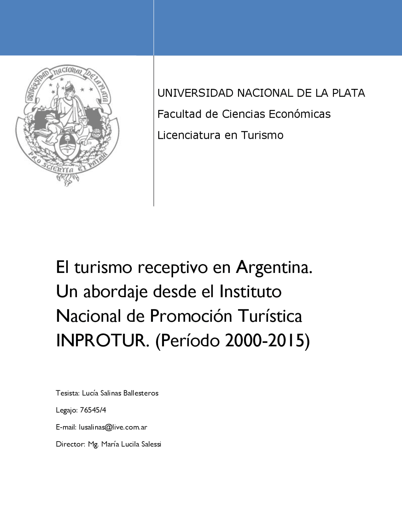 El Turismo Receptivo En Argentina Un Abordaje Desde El Instituto