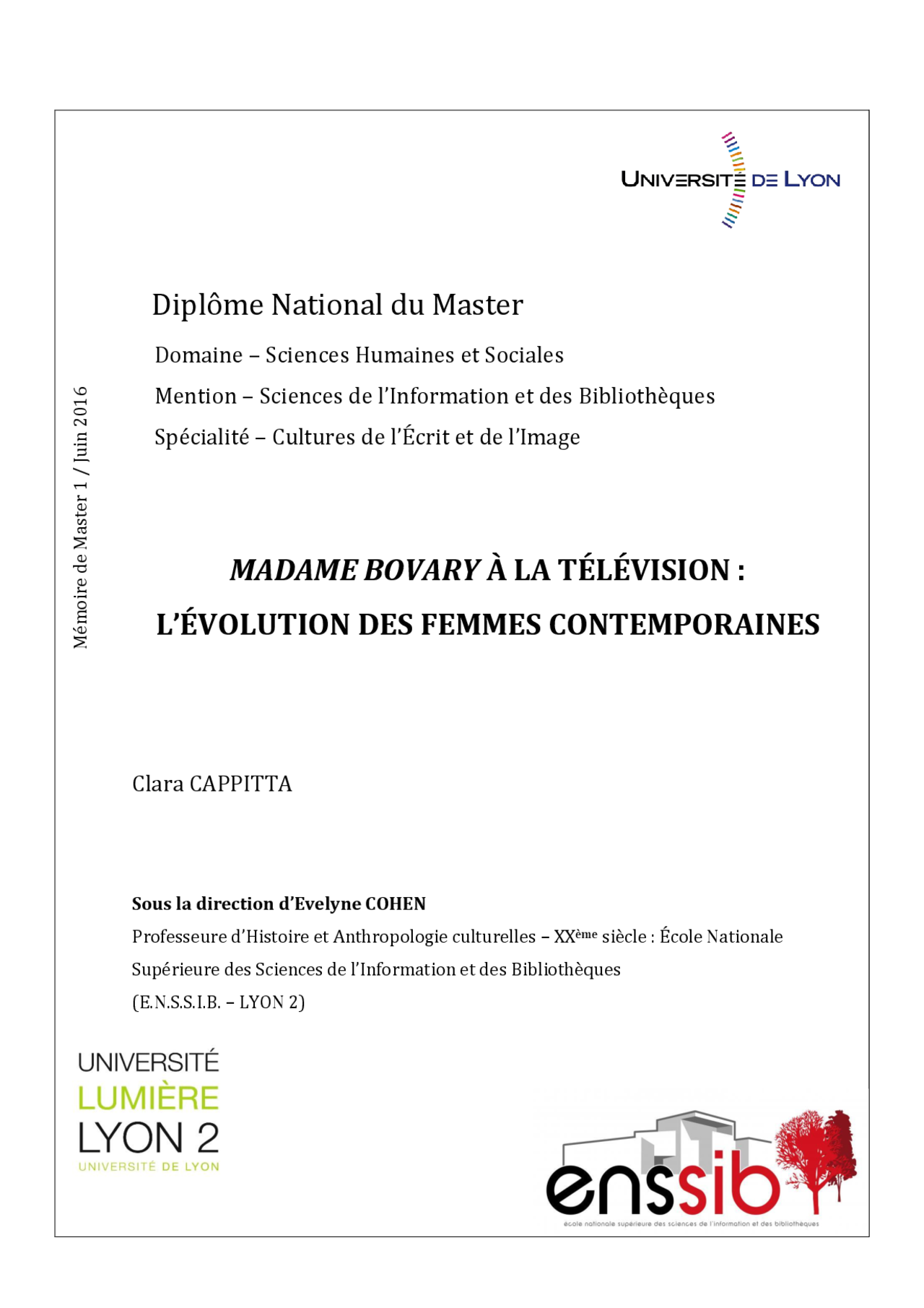 Madame Bovary A La Television L Evolution Des Femmes Contemporaines Docsity