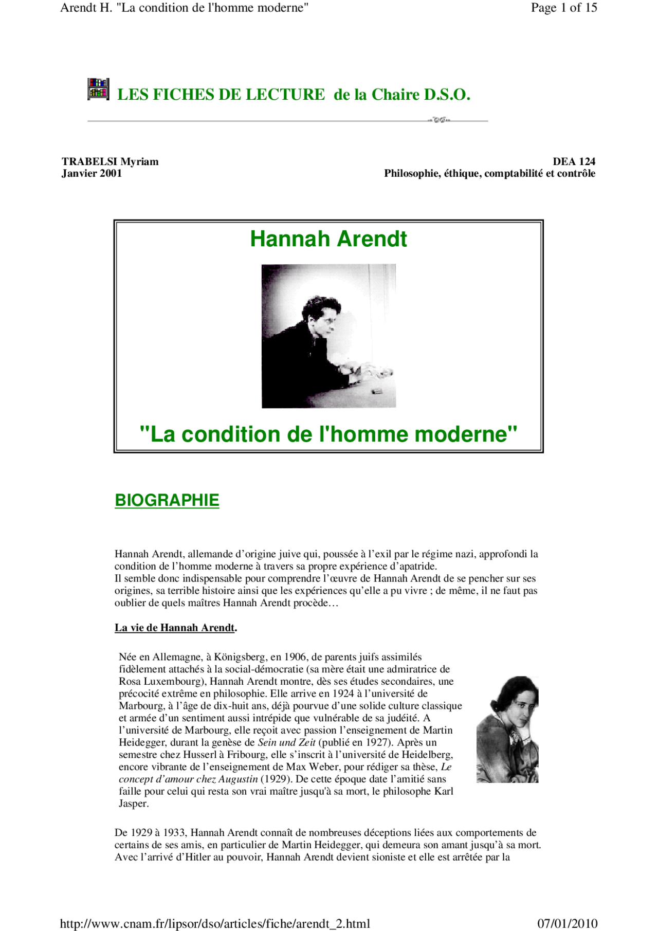 Hannah Arendt Condition De L Homme Moderne www.docsity.com