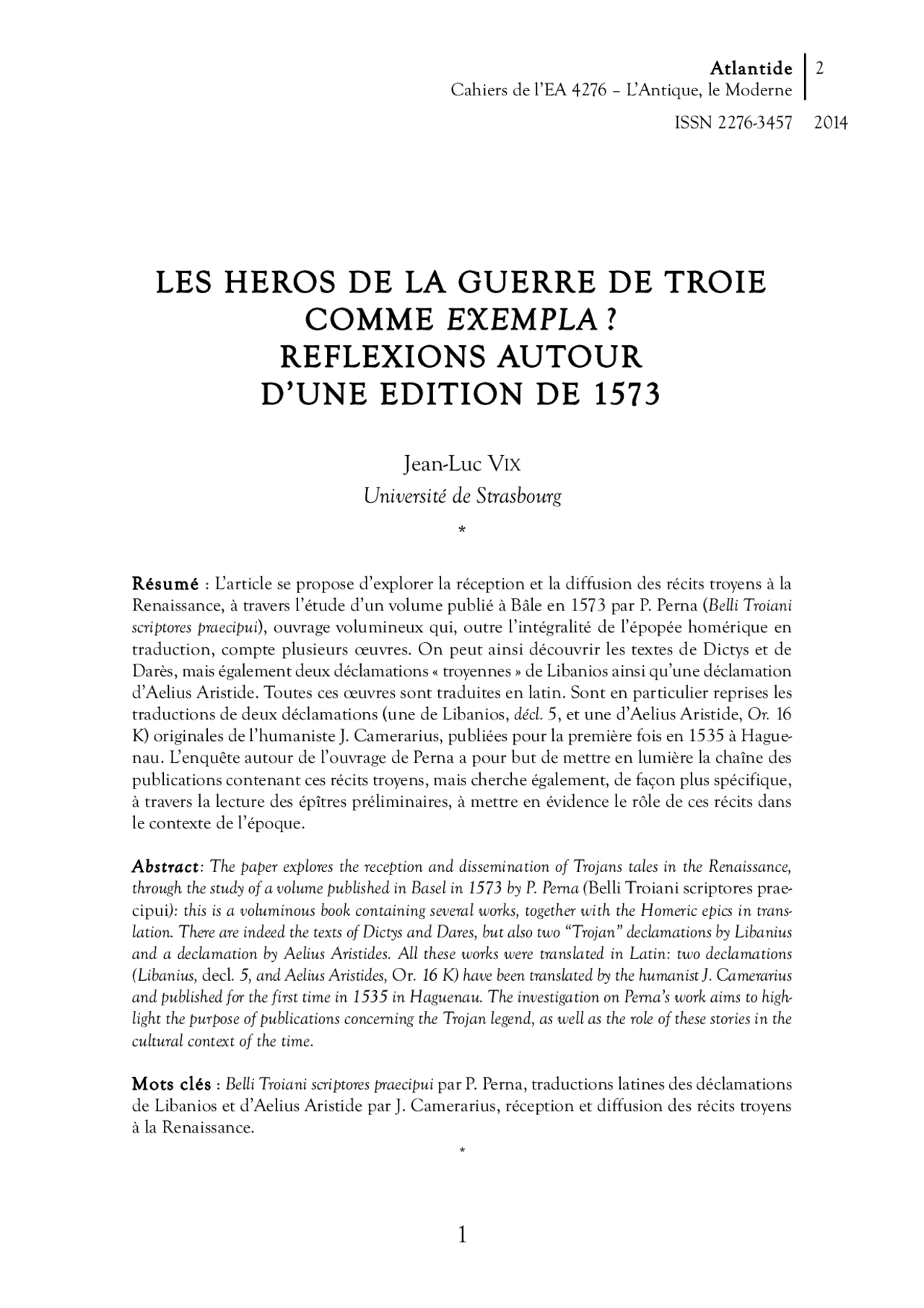 Les Heros De La Guerre De Troie Comme Exempla Docsity