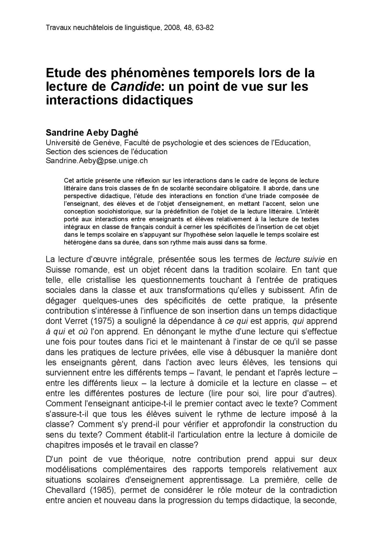 Le Cri De La Mouette Résumé Chapitre 1 Étude des phénomènes temporels lors de la lecture de Candide: un point de  vue sur les interactions didactiques | Notes Psychologie de l'éducation |  Docsity