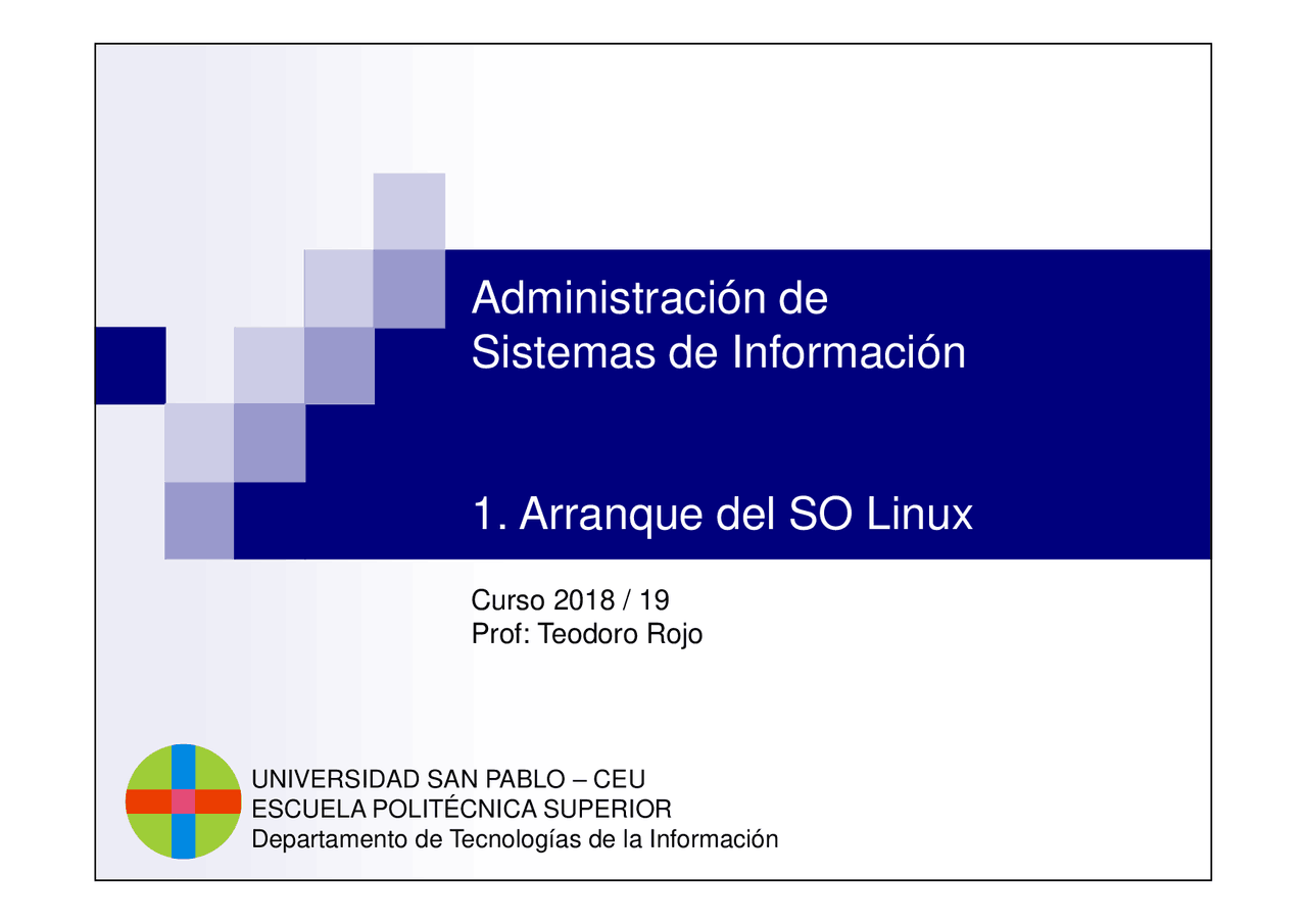 PDF de Parte 1 Arranque SO Linux de la asignatura del CEU ASI - Docsity
