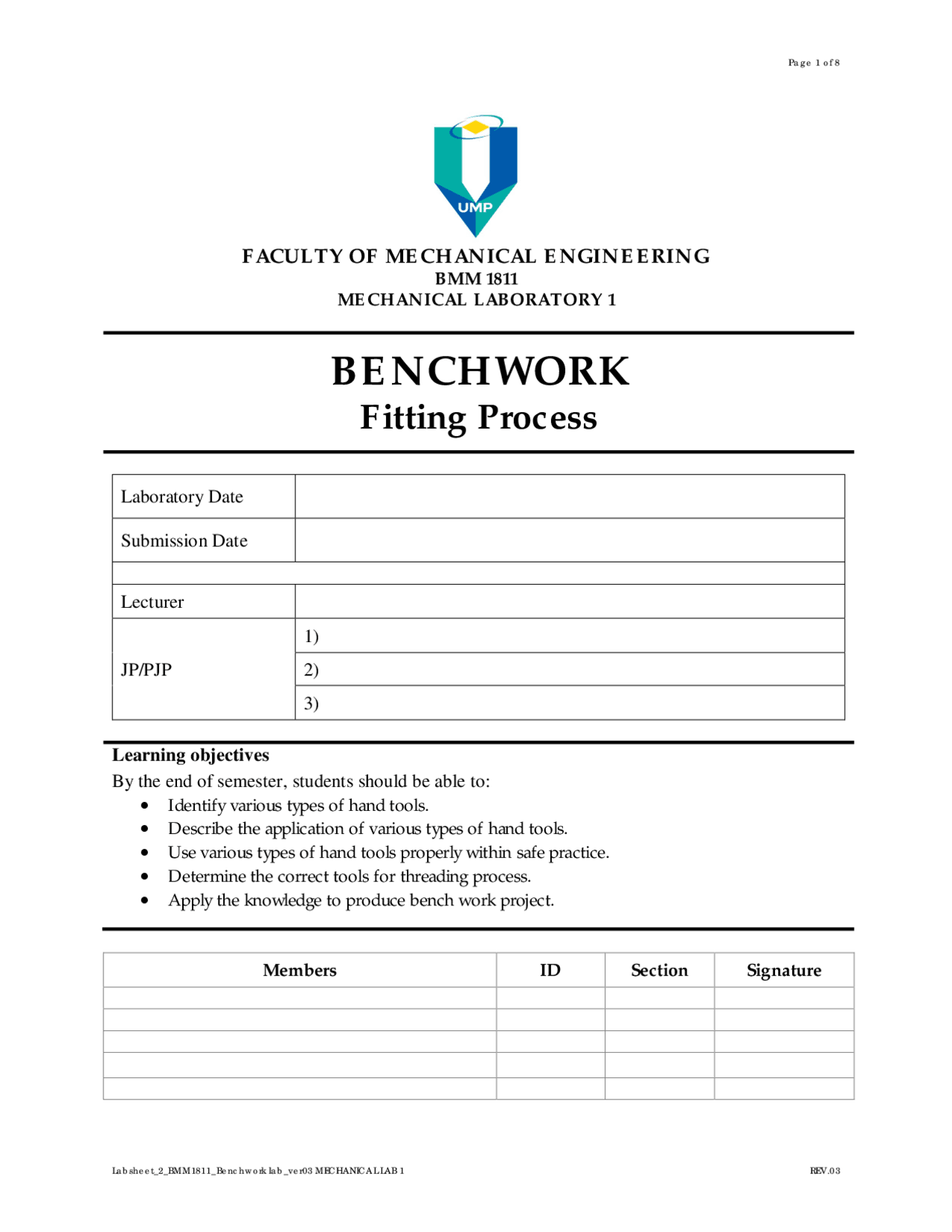 Bench Work Example Worksheet.pdf Lab benchwork universiti - Docsity