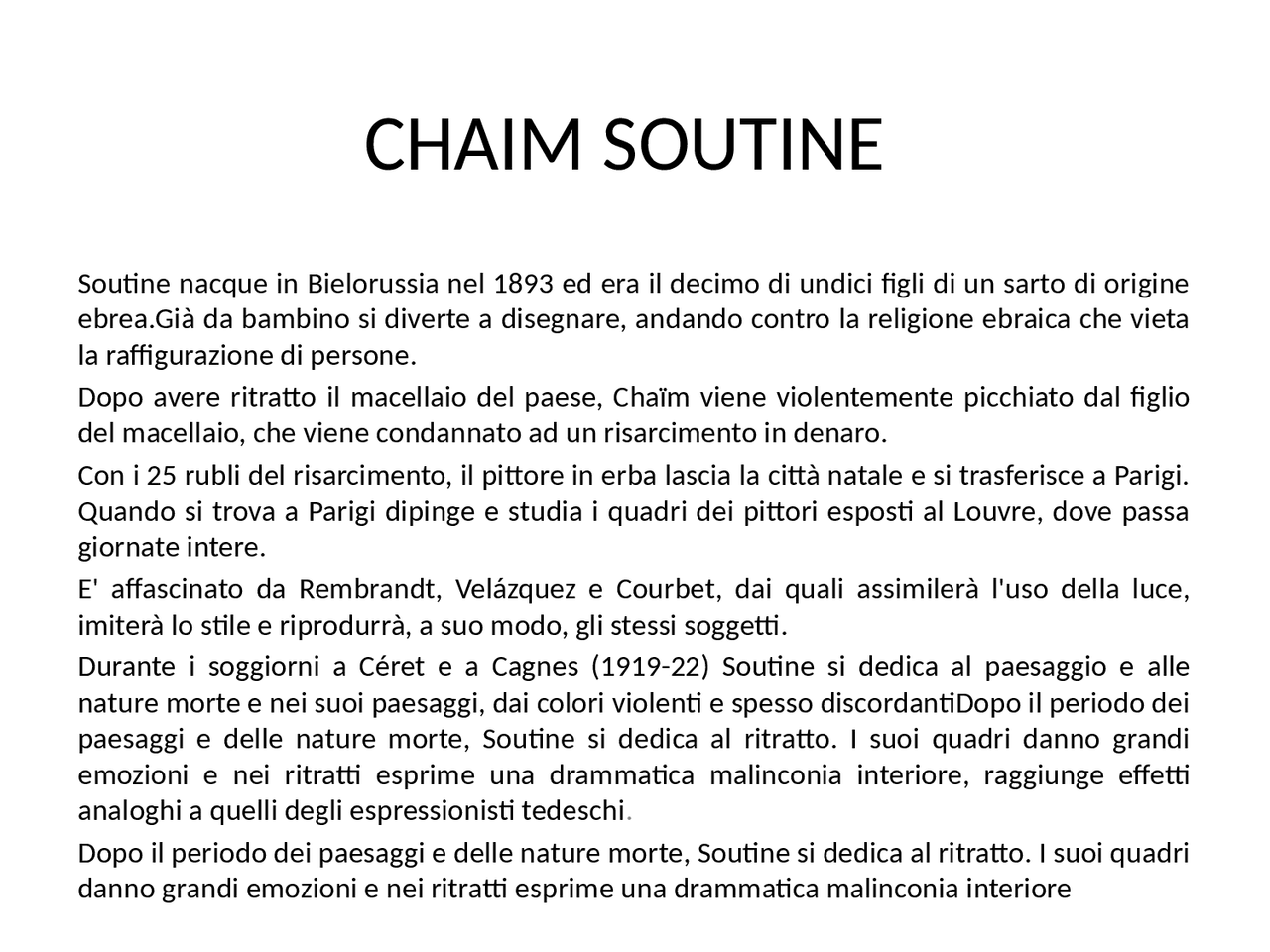 chaim soutin,power point di arte | Slide di Elementi di storia dell ...
