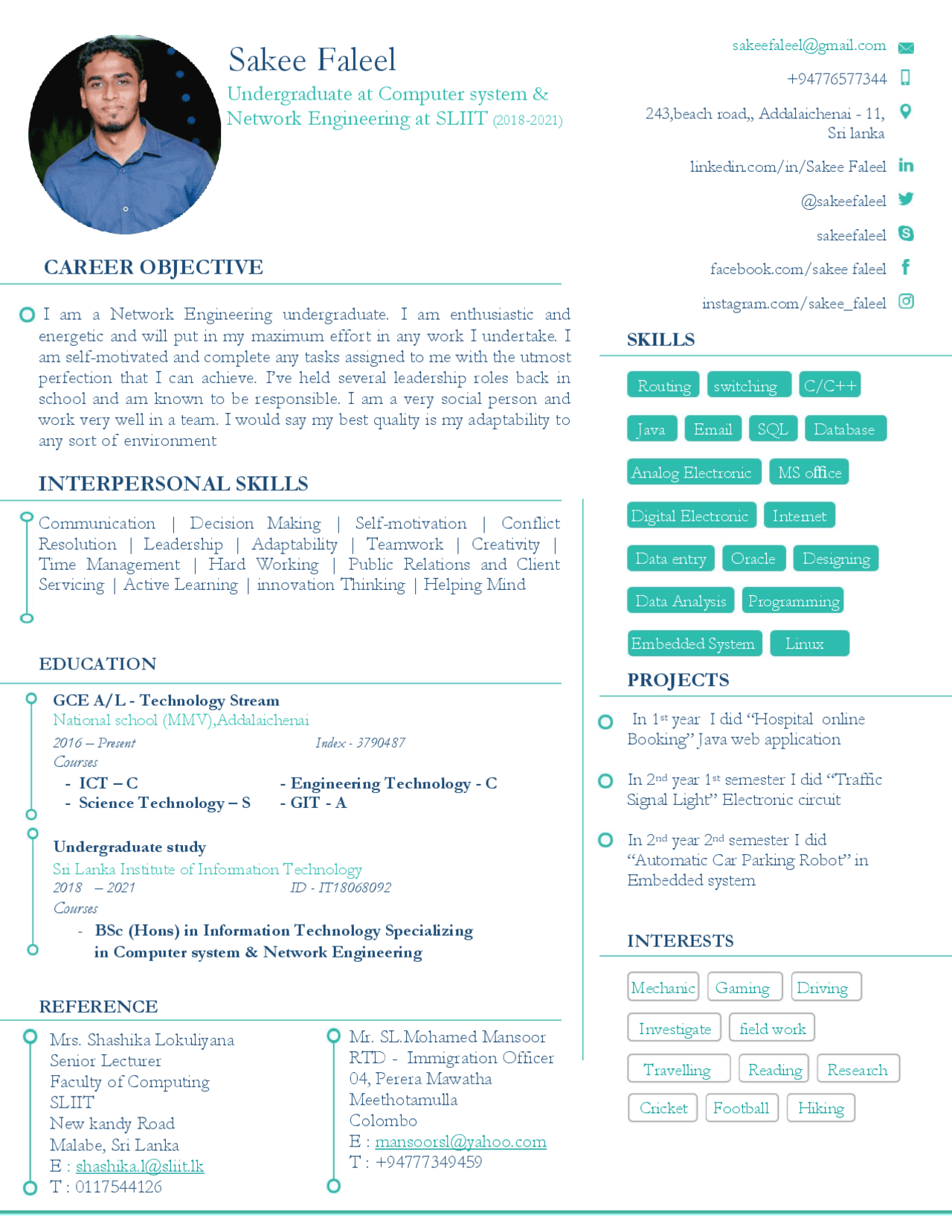 Sakee S Resume Docsity