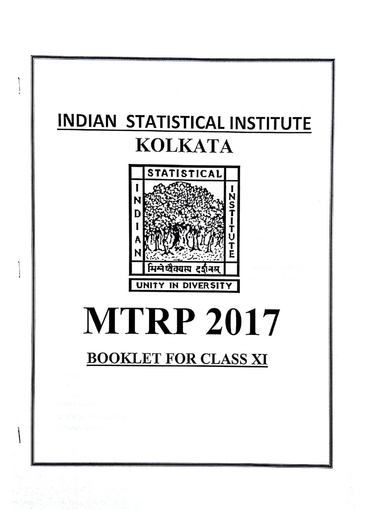 Mtrp sample paper Exercises Mathematics Docsity