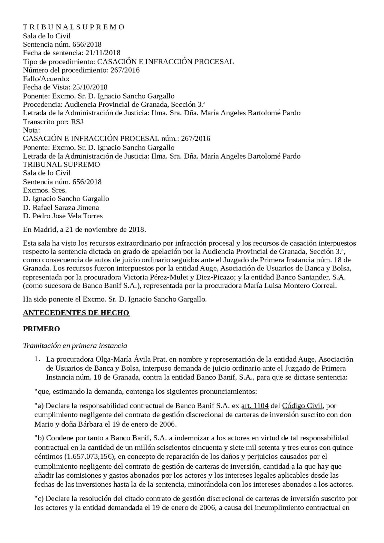 Derecho Mercantil sentencia ejemplo - Docsity