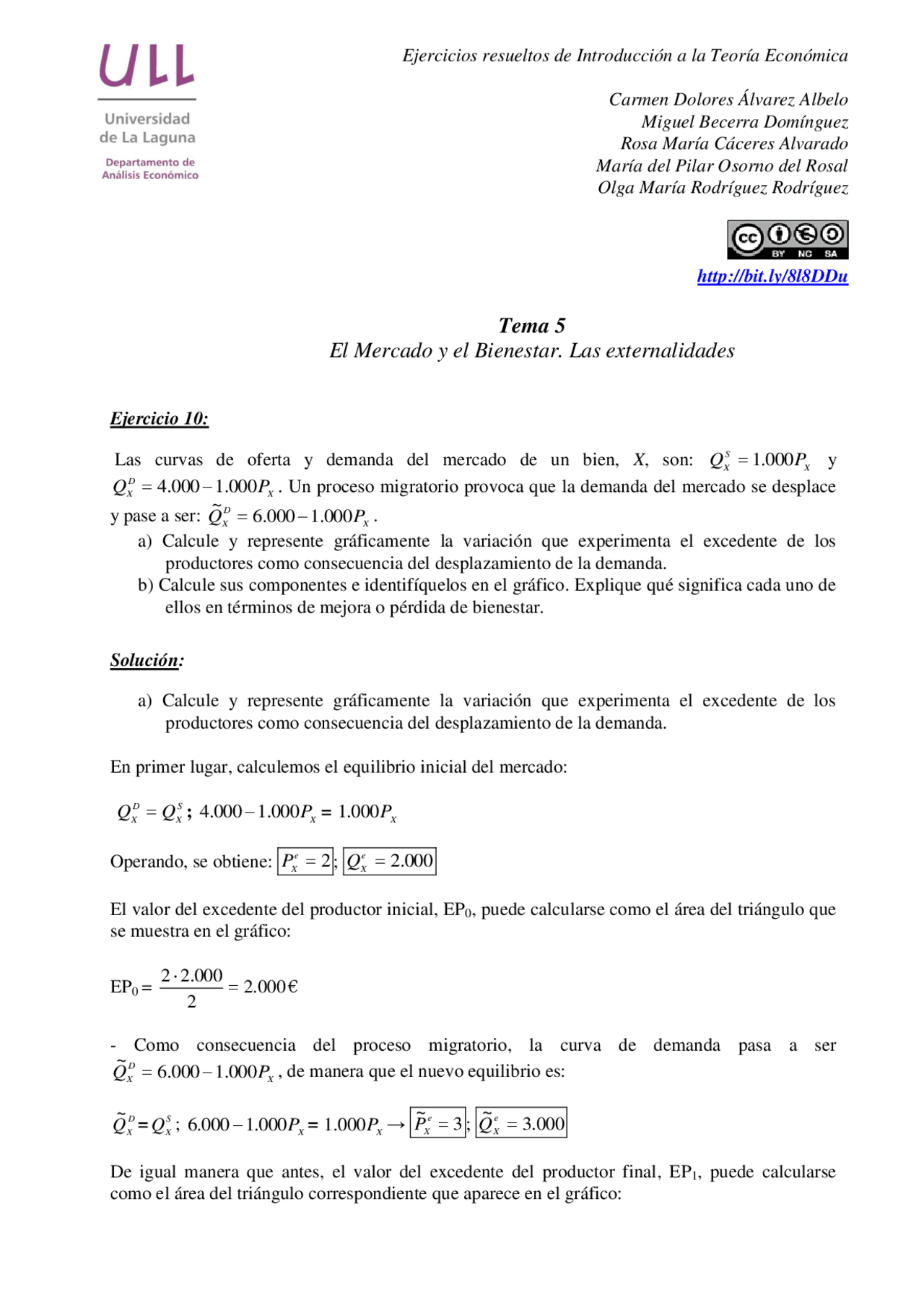 Ejercicios resueltos | Ejercicios de Microeconomía | Docsity