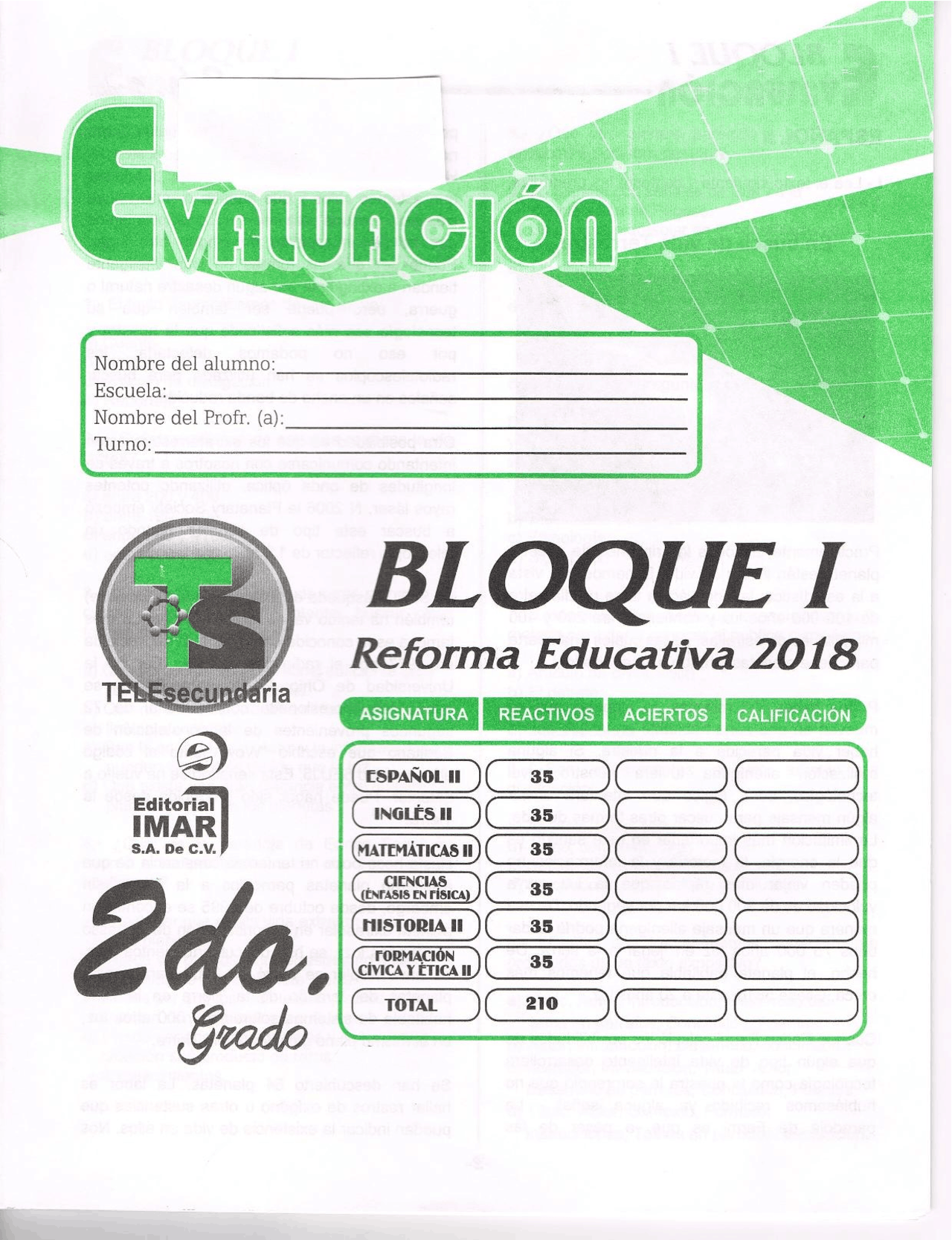 Examen De Tecnologia 2 Secundaria Examen contestado de ciencias I - Segundo trimestre secundaria
