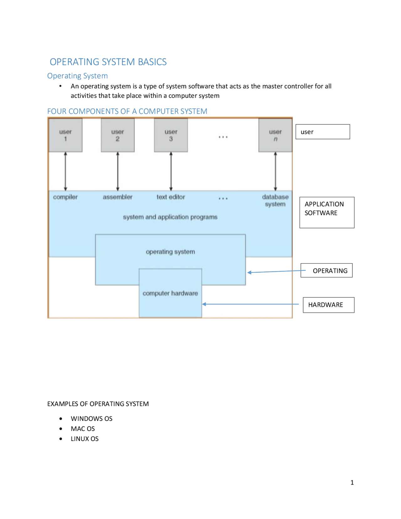 Operating system and the booting process - Docsity