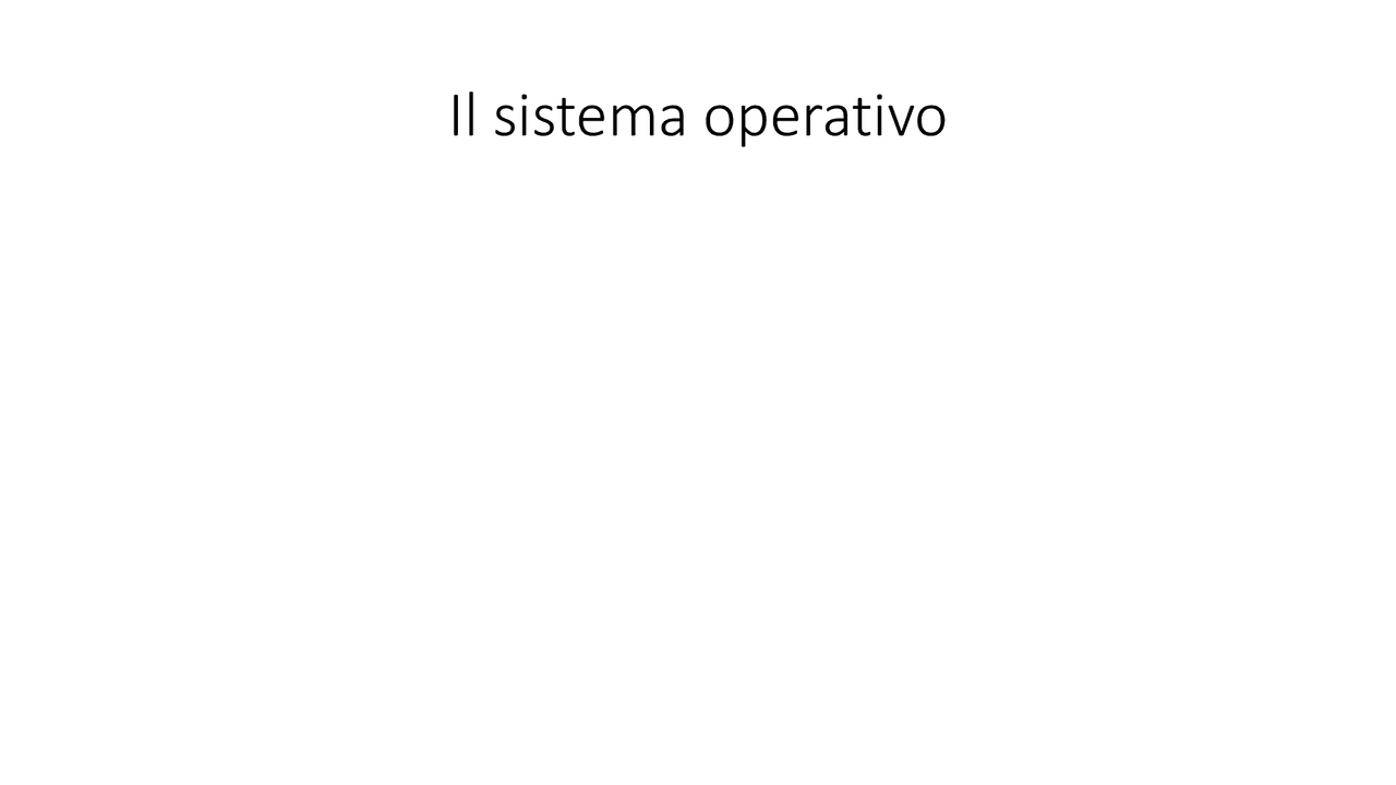 Il sistema operativo - Docsity