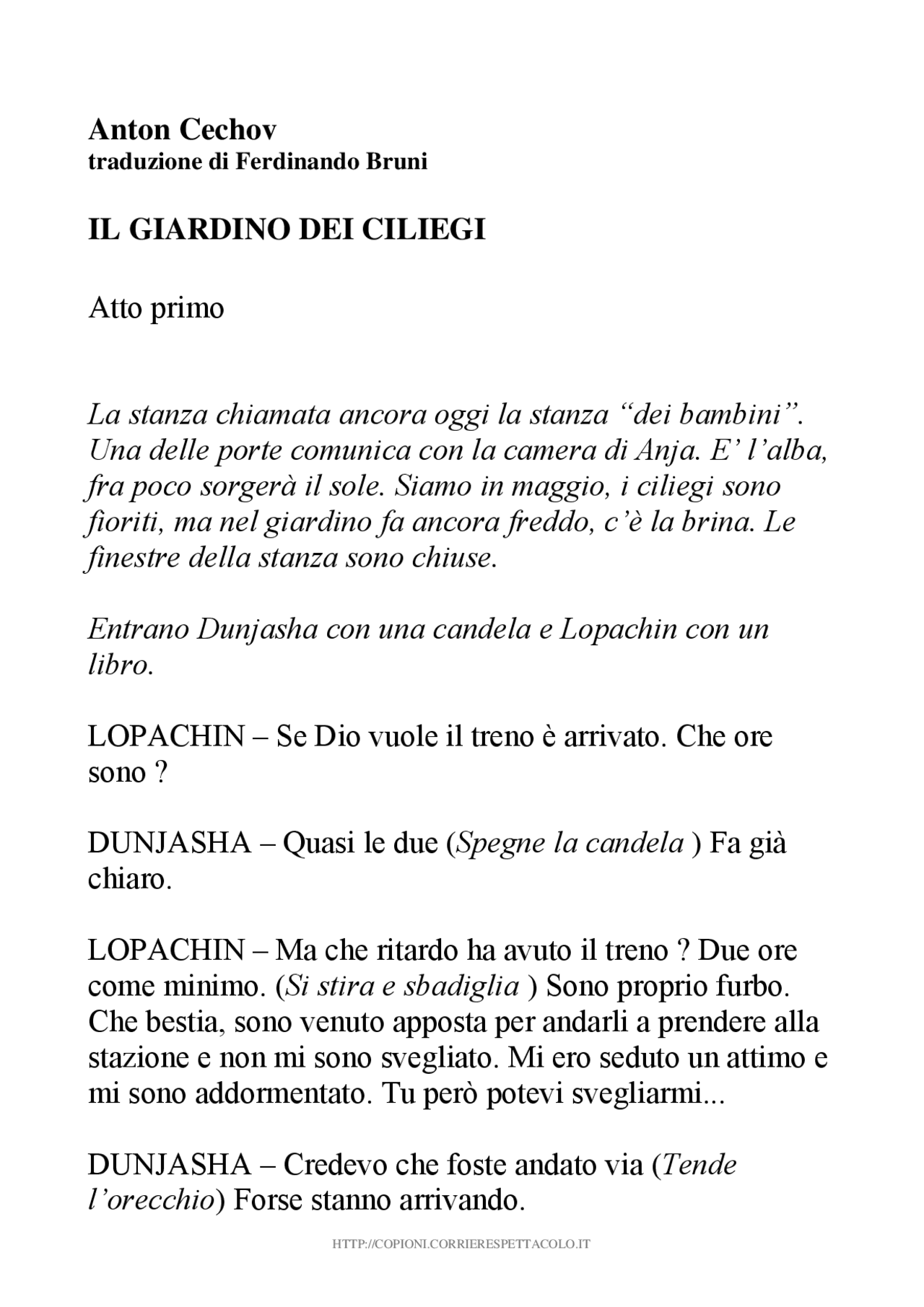 Cechov Anton opera.... Docsity