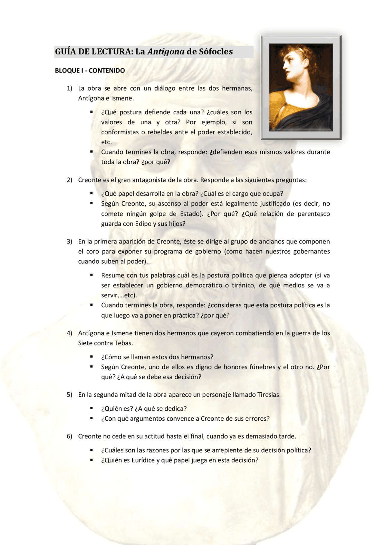 Guia Lectura Antigonas Docsity